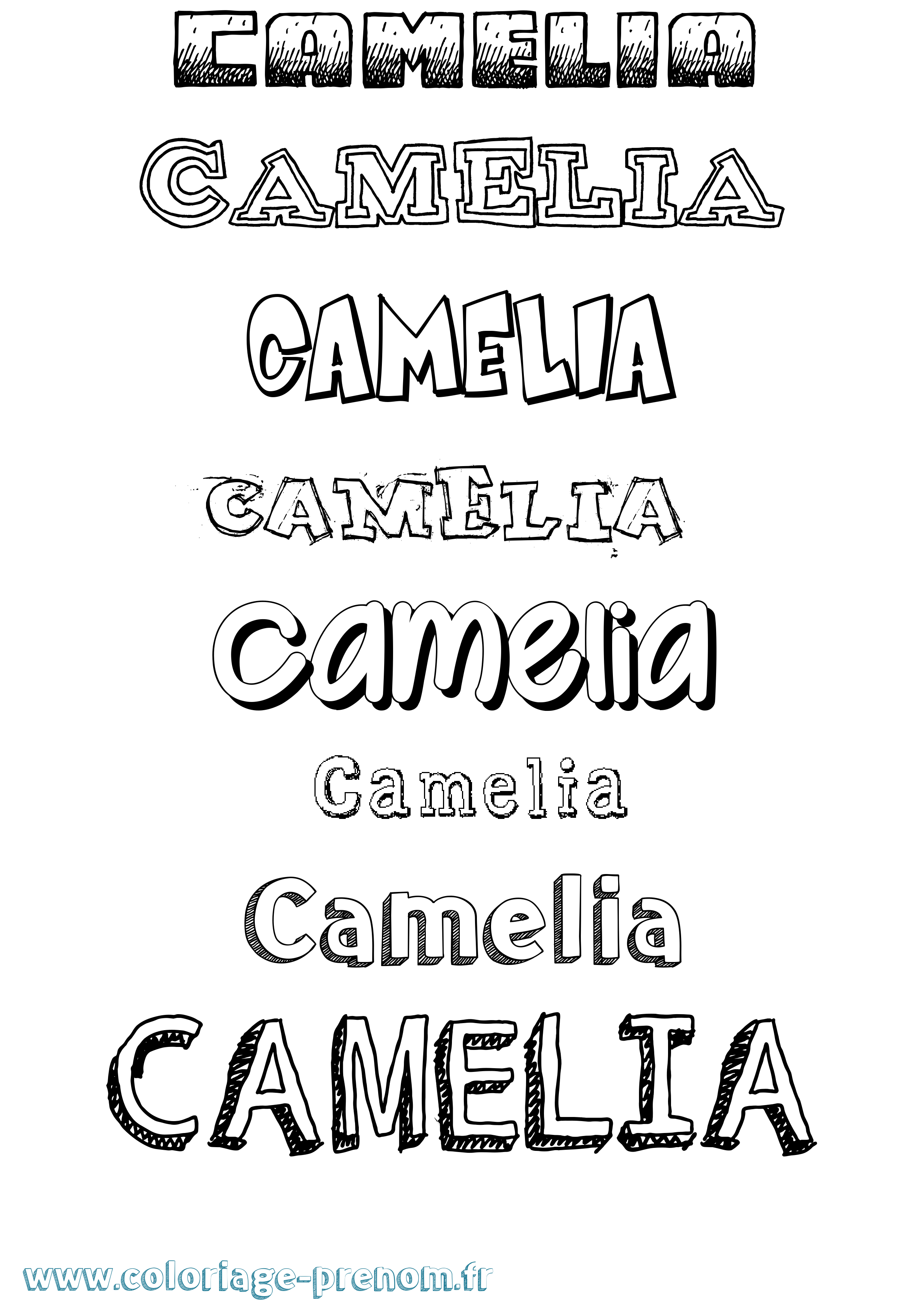 Coloriage Camelia Dessiné Coloriage prénom Camelia Dessiné