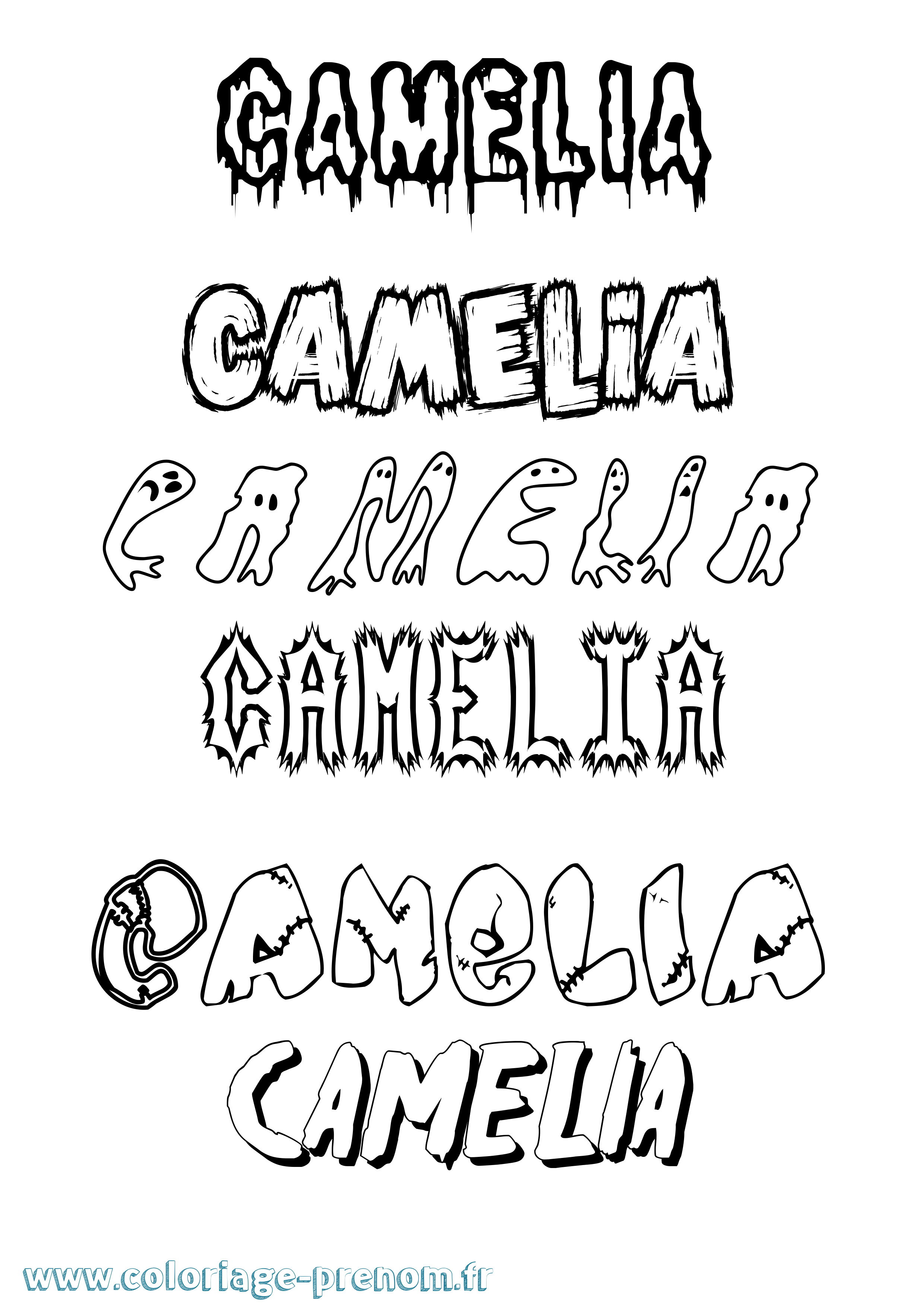 Coloriage Camelia Frisson Coloriage prénom Camelia Frisson