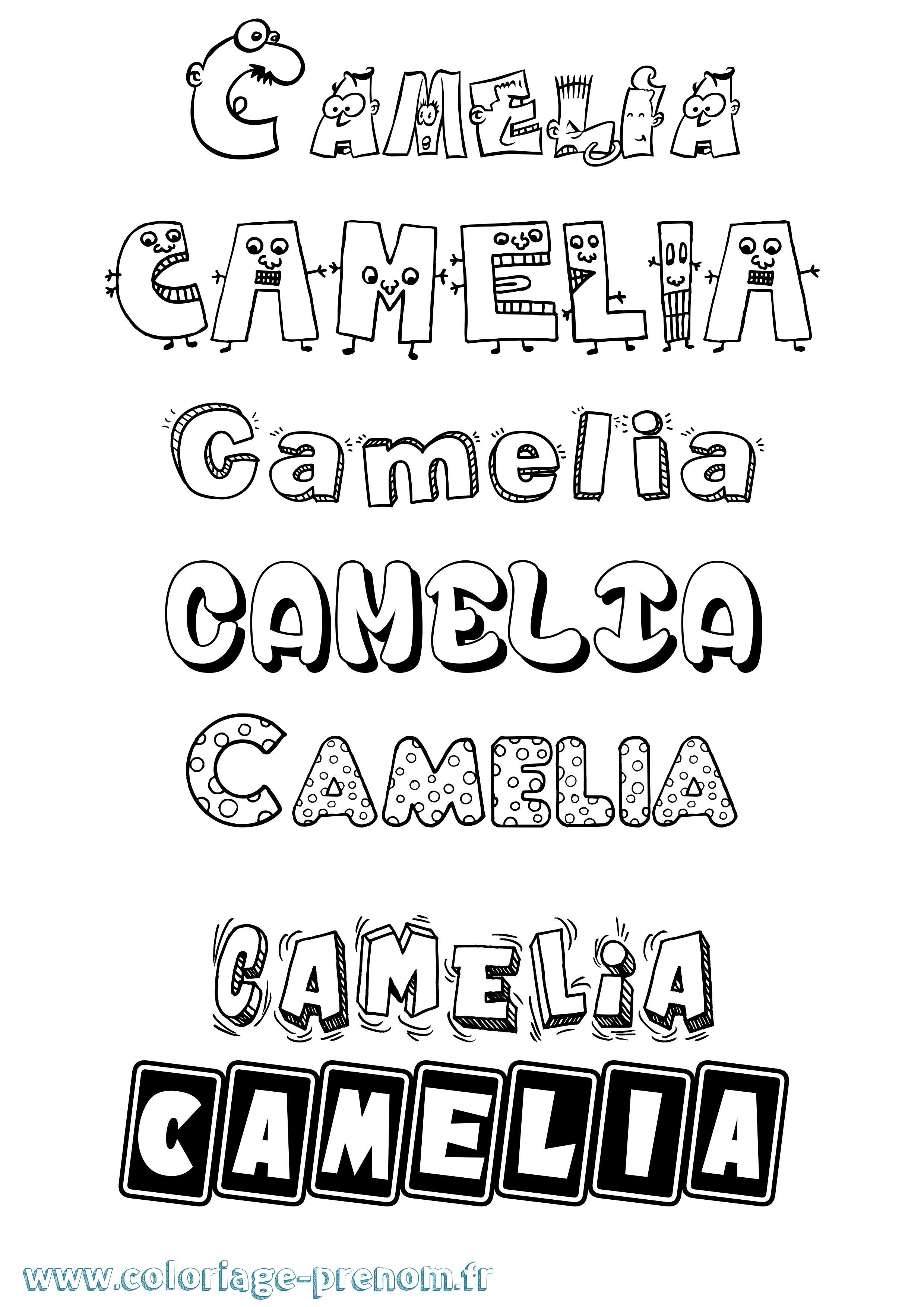Coloriage Camelia Fun Coloriage prénom Camelia Fun