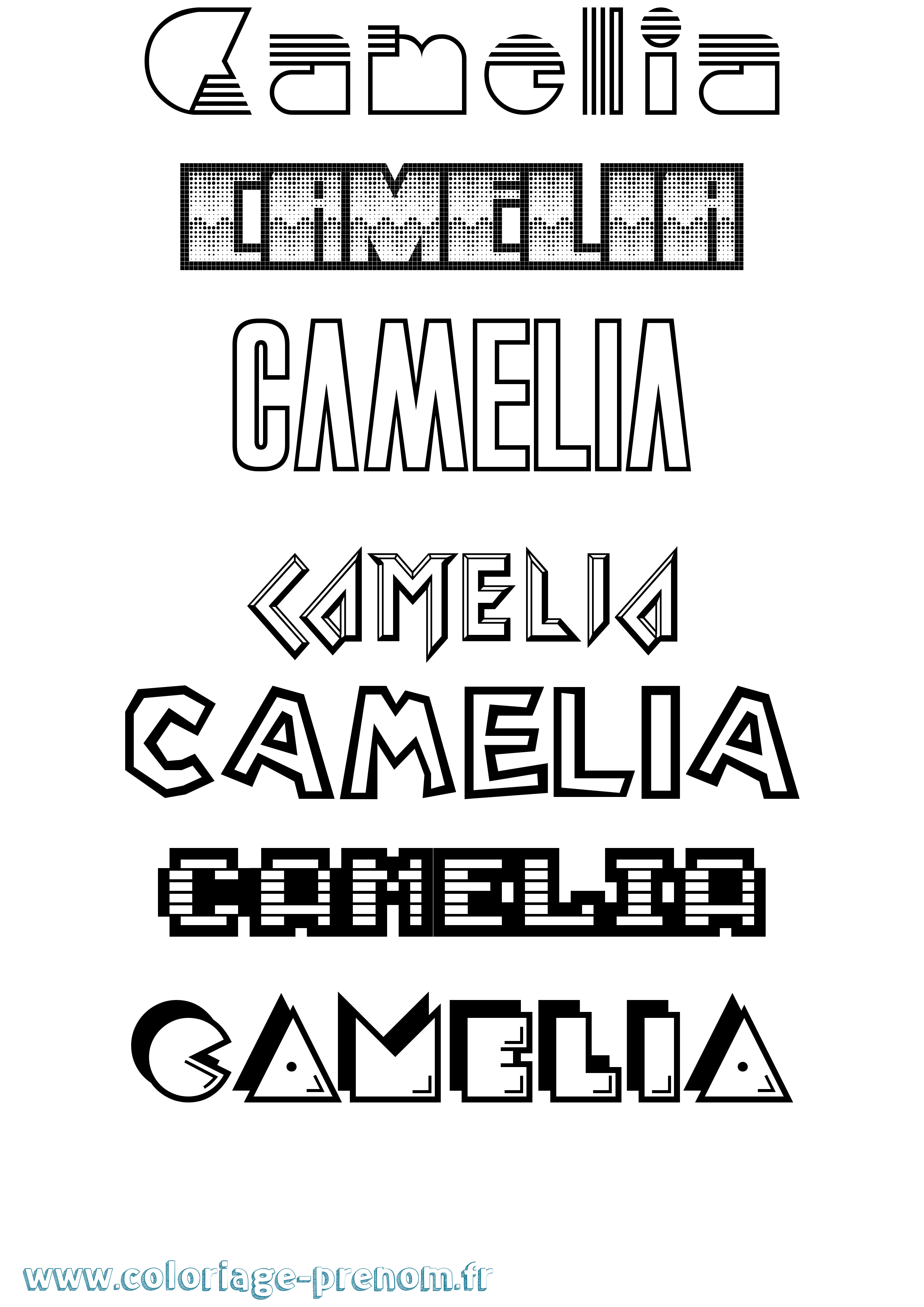 Coloriage Camelia Jeux Vidéos Coloriage prénom Camelia Jeux Vidéos