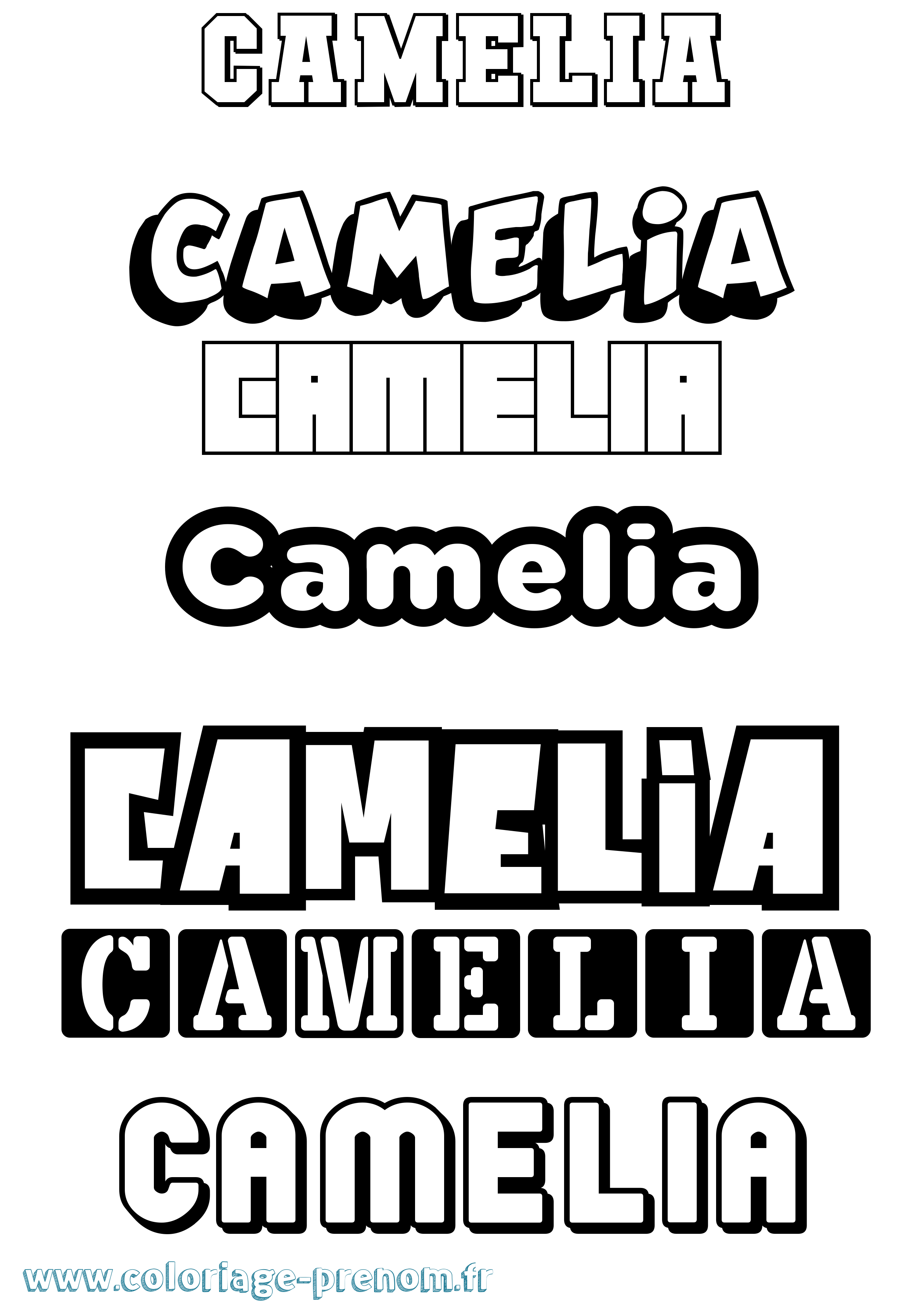 Coloriage prénom Camelia Simple