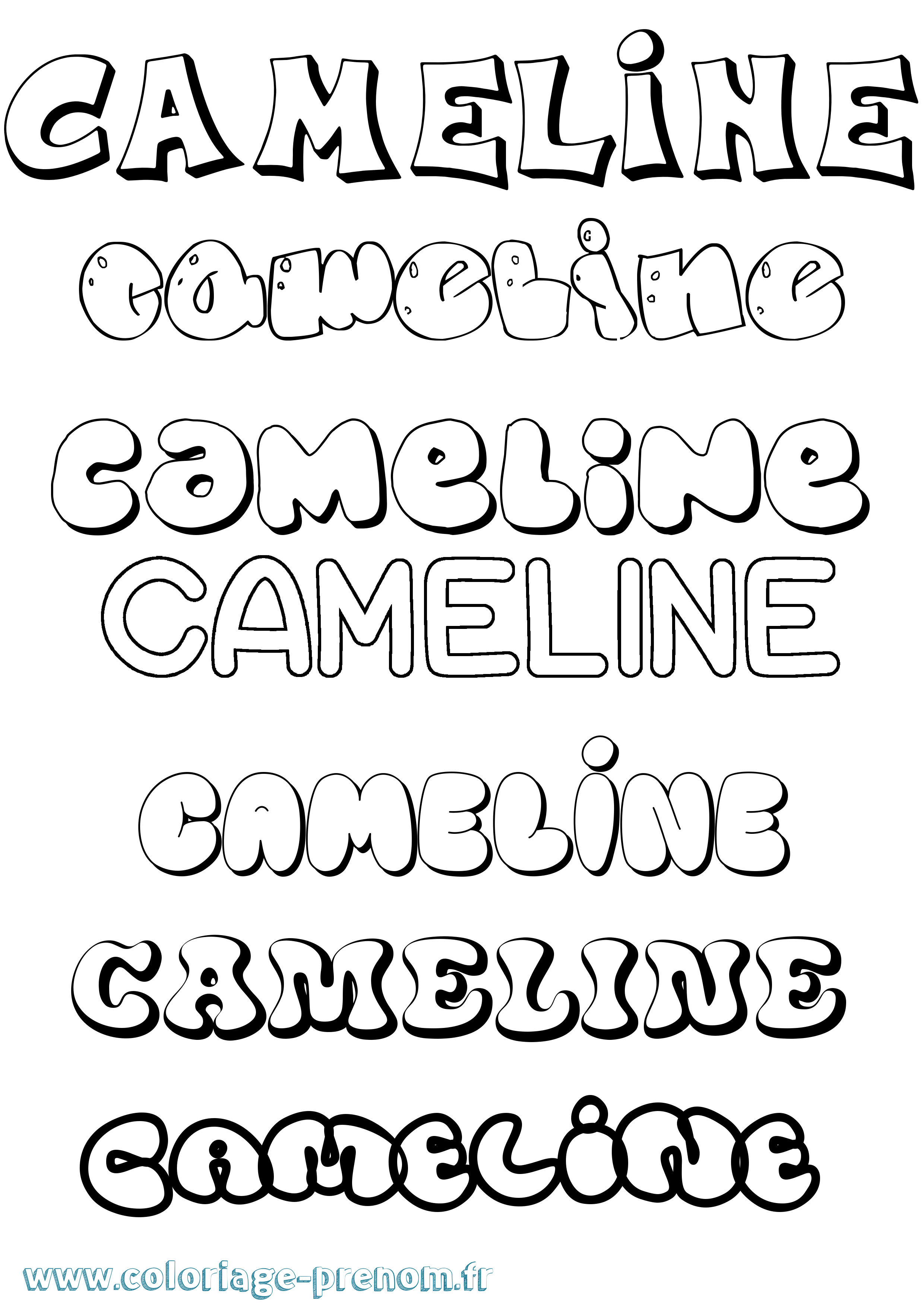 Coloriage Cameline Bubble Coloriage prénom Cameline Bubble