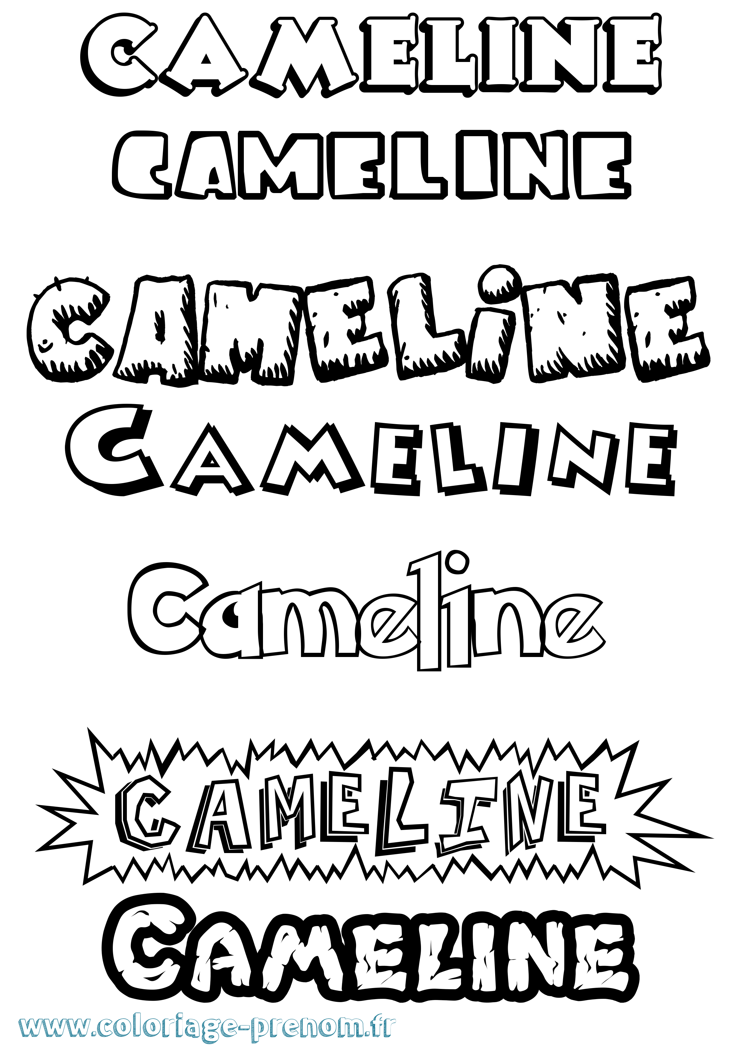 Coloriage Cameline Dessin Animé Coloriage prénom Cameline Dessin Animé