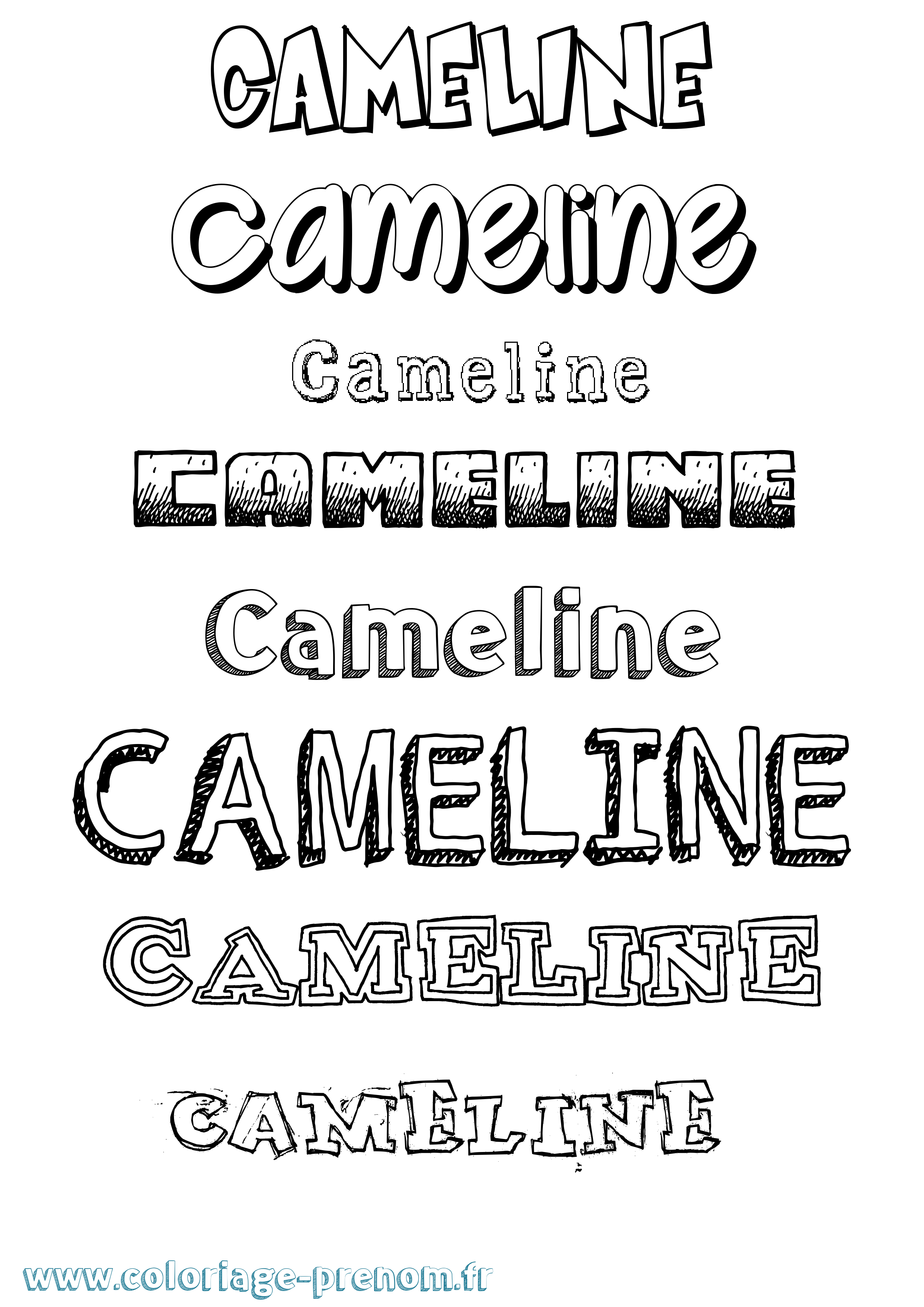 Coloriage Cameline Dessiné Coloriage prénom Cameline Dessiné