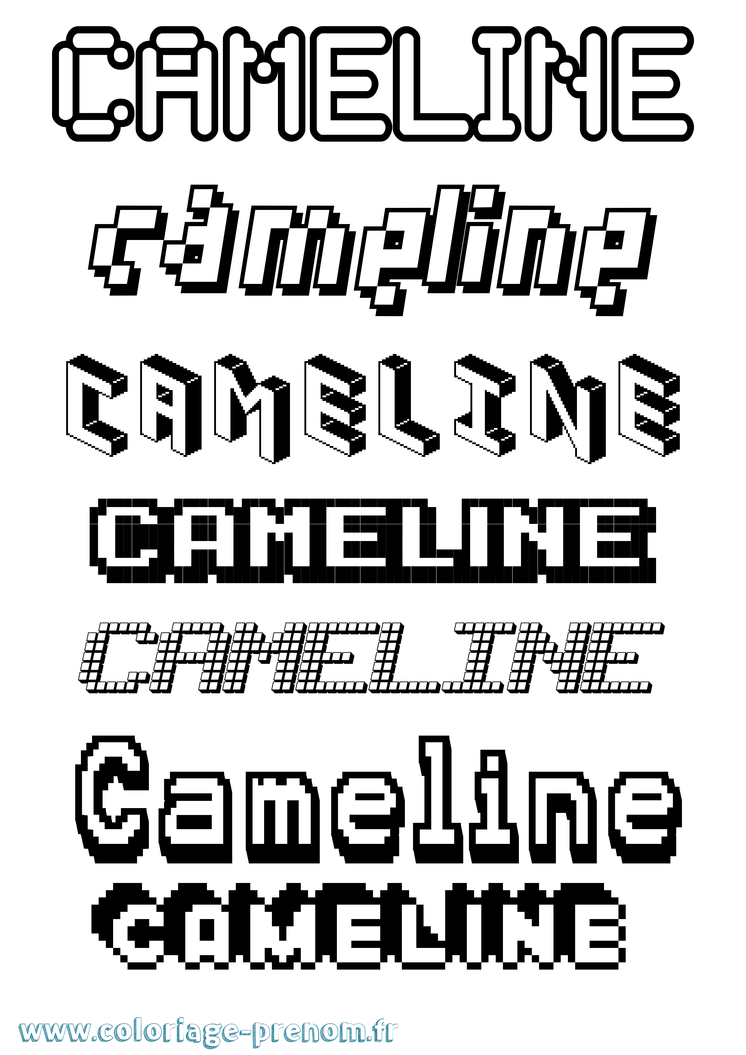 Coloriage Cameline Pixel Coloriage prénom Cameline Pixel
