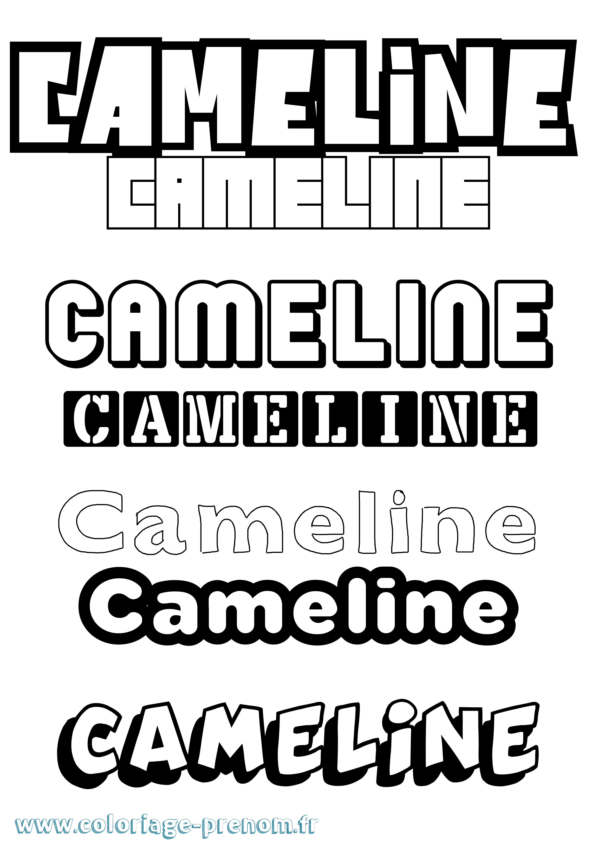 Coloriage Cameline Simple Coloriage prénom Cameline Simple