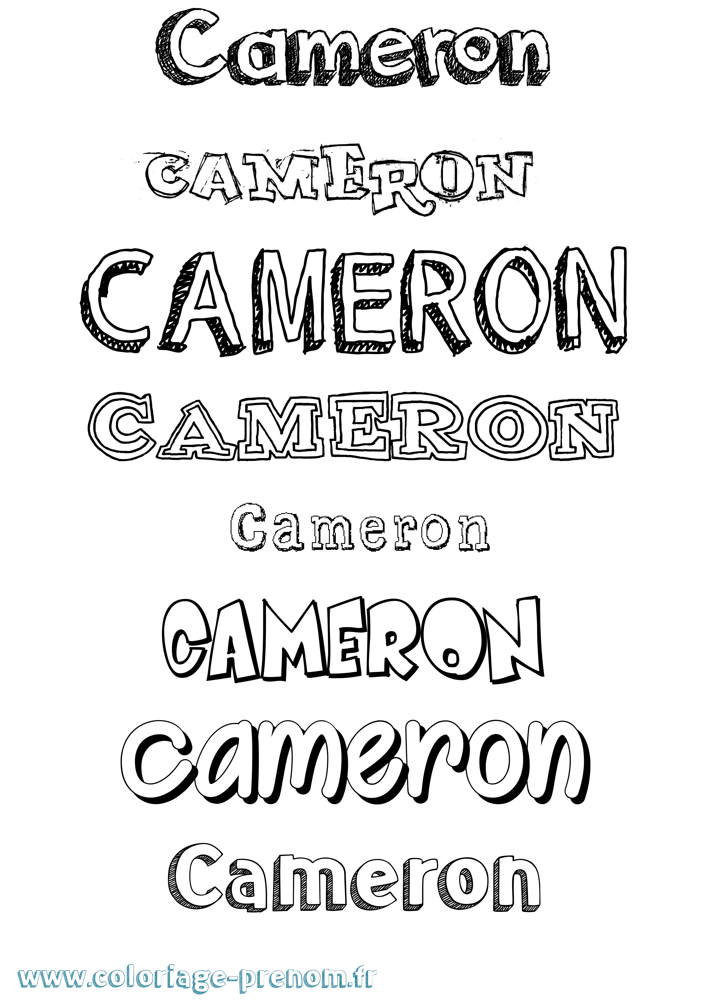 Coloriage prénom Cameron Dessiné