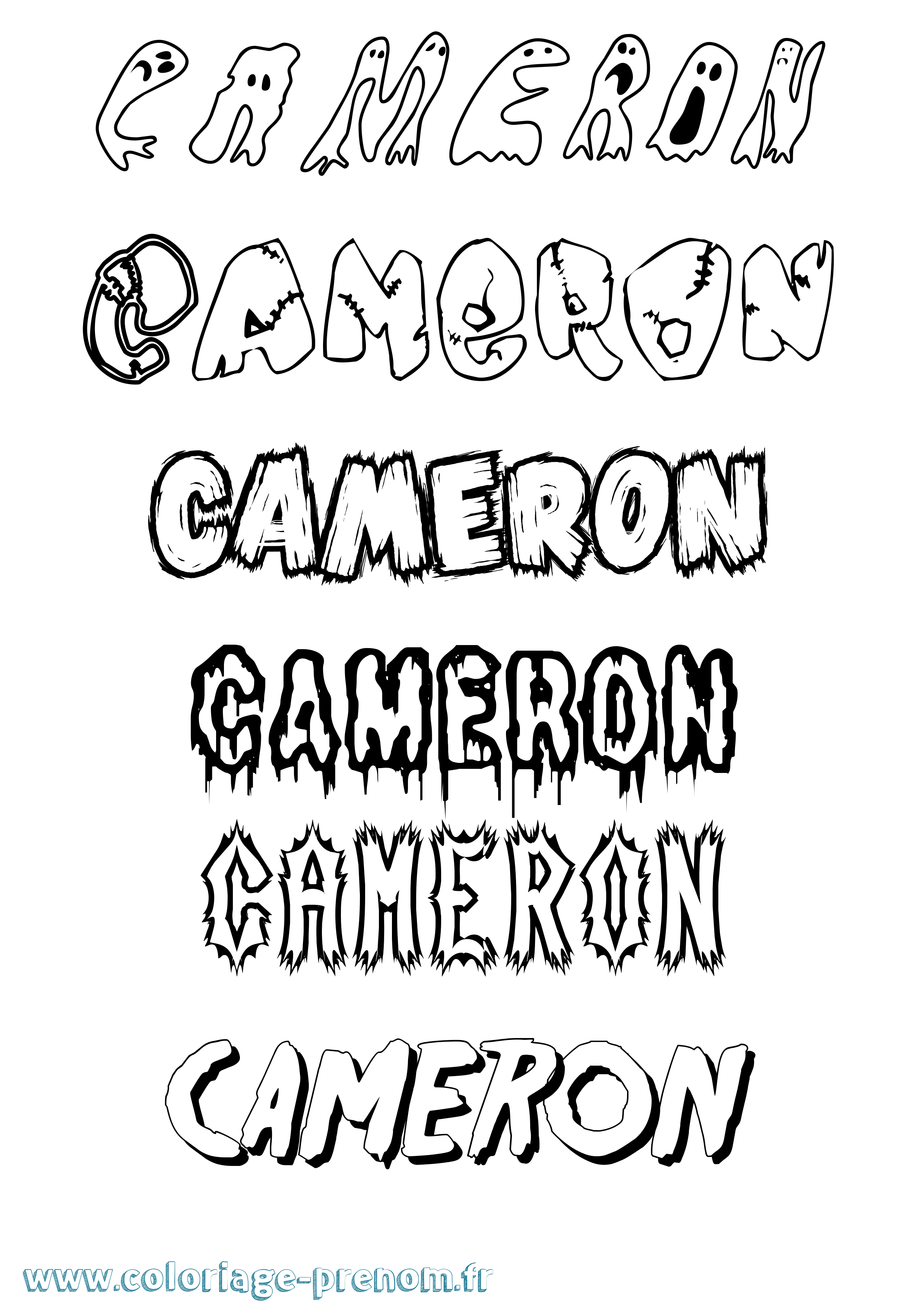 Coloriage prénom Cameron Frisson