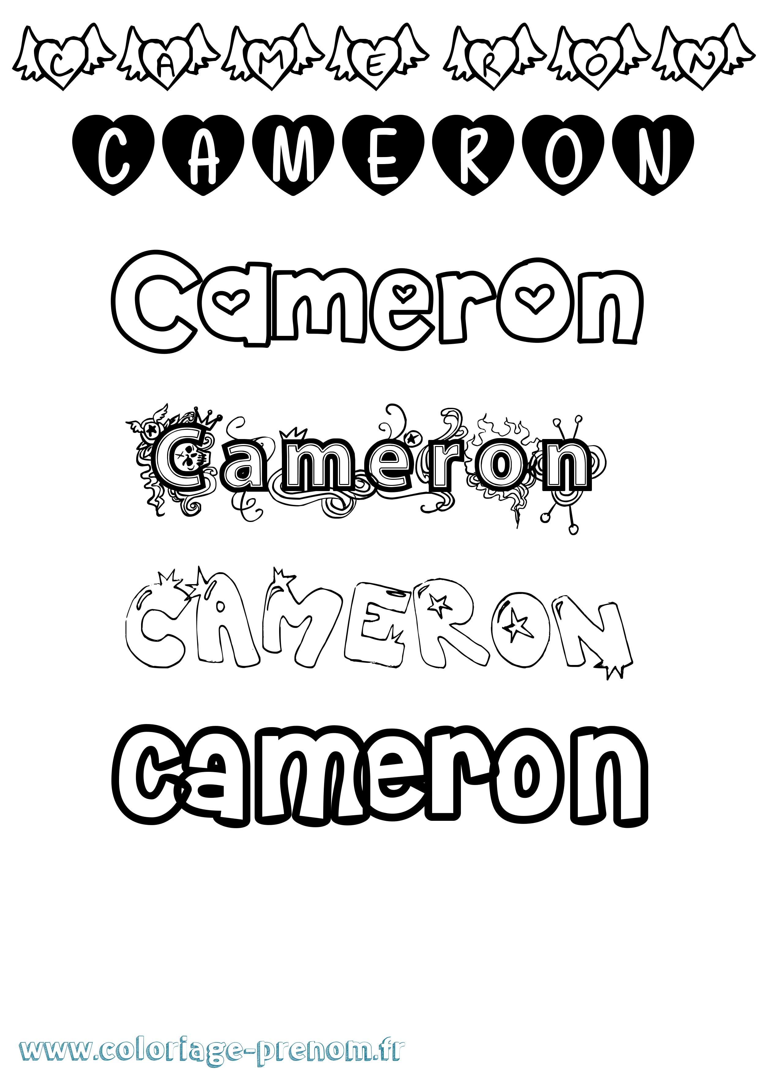 Coloriage prénom Cameron
