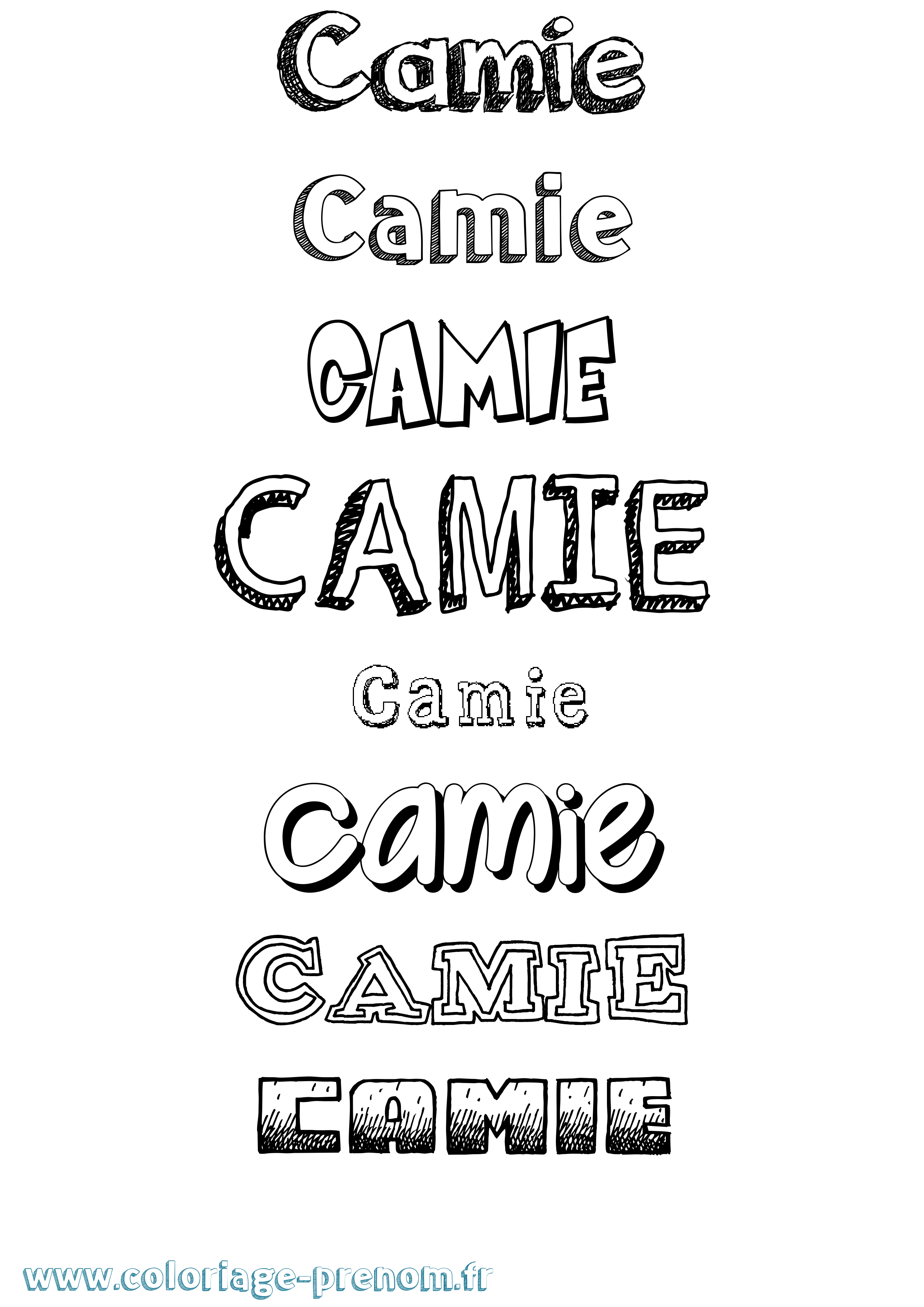 Coloriage Camie Dessiné Coloriage prénom Camie Dessiné