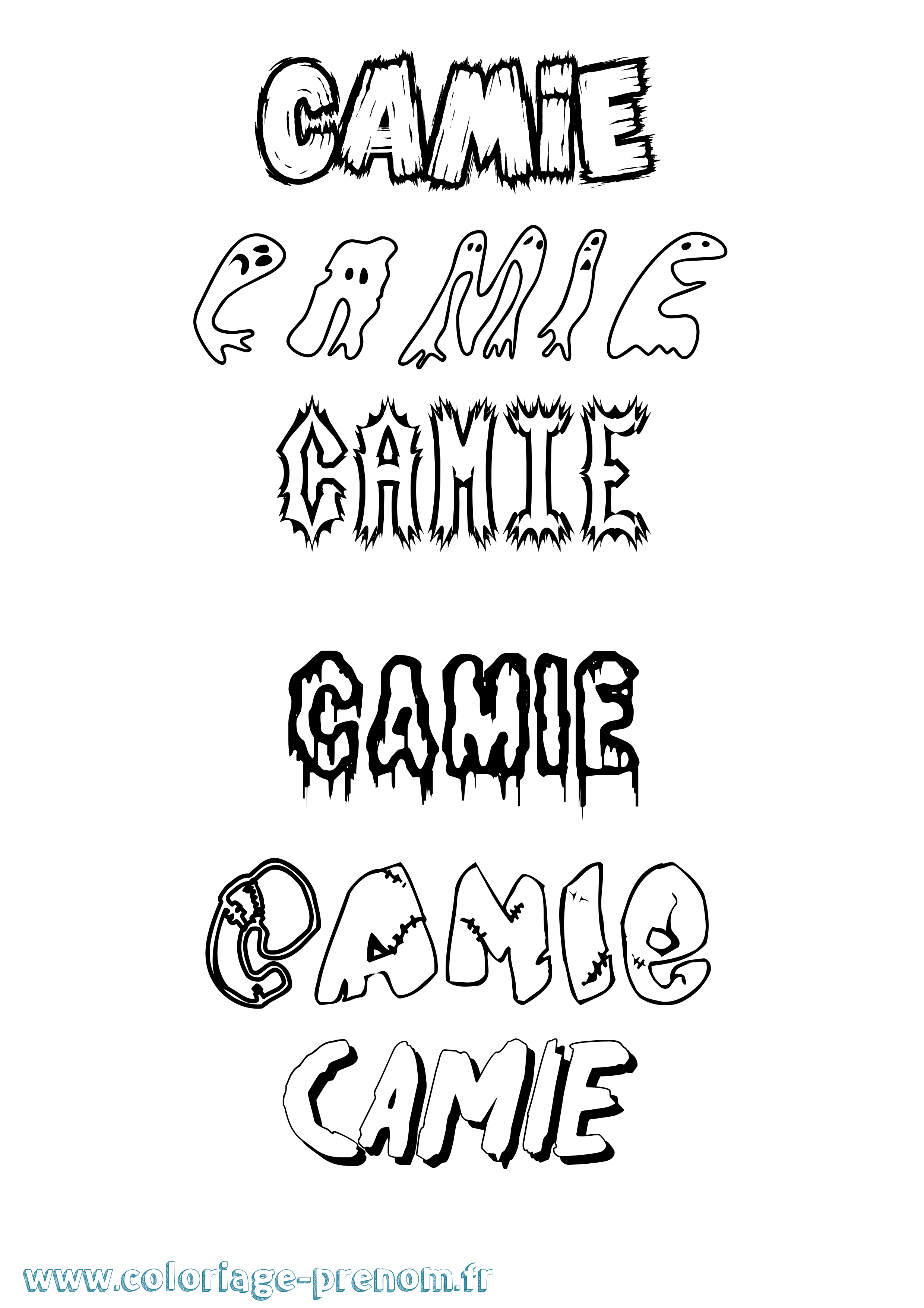 Coloriage Camie Frisson Coloriage prénom Camie Frisson