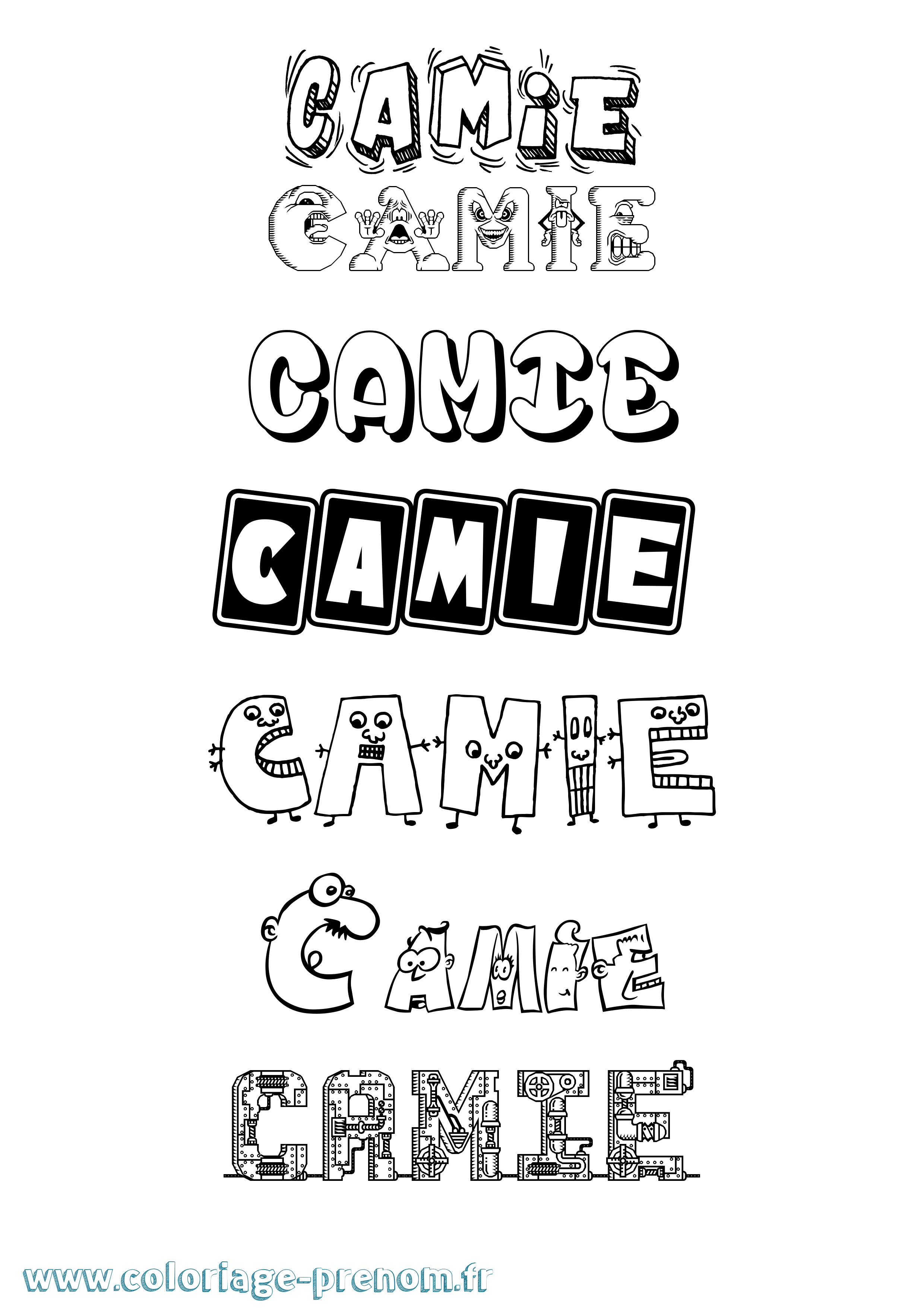 Coloriage Camie Fun Coloriage prénom Camie Fun
