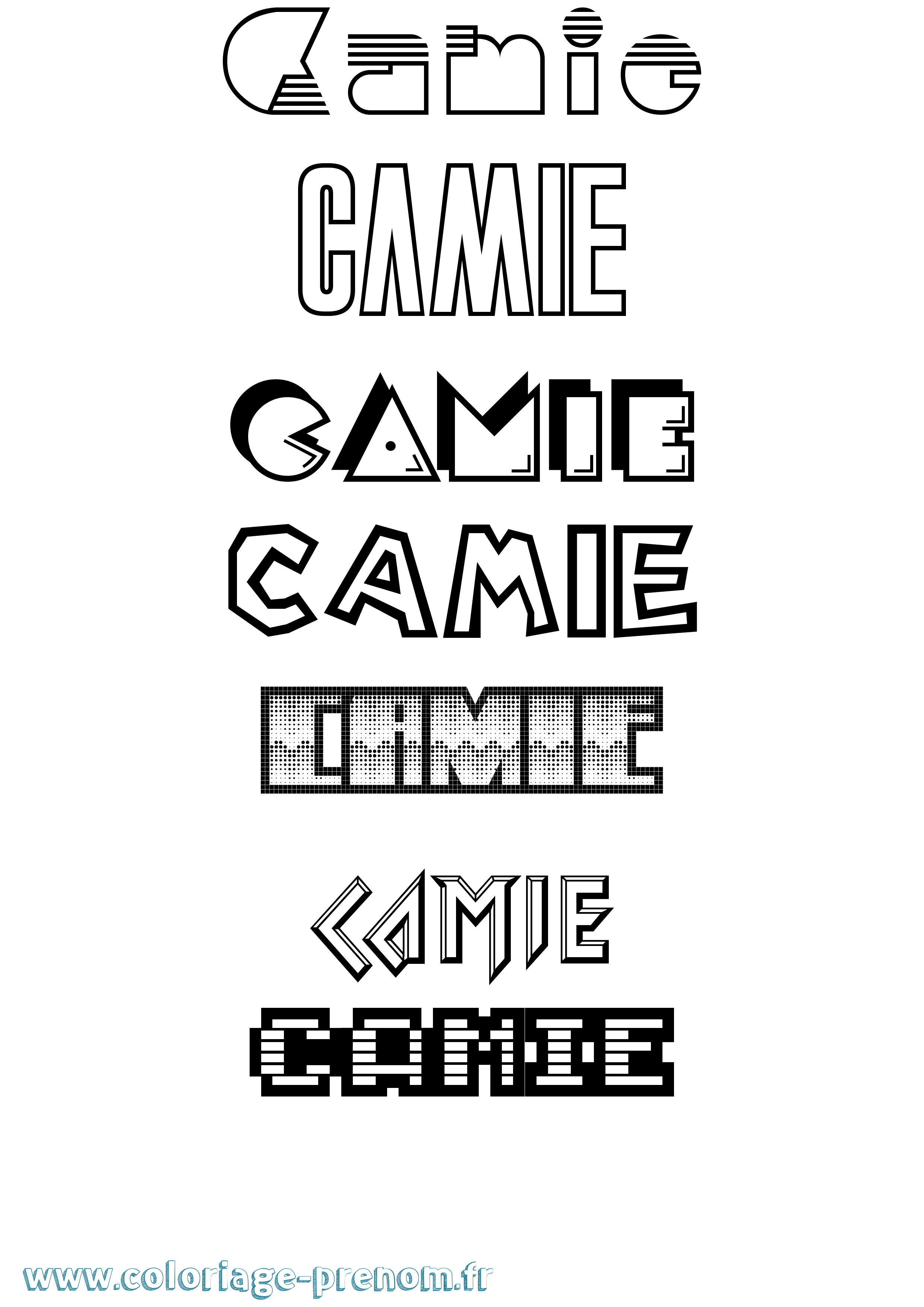 Coloriage Camie Jeux Vidéos Coloriage prénom Camie Jeux Vidéos