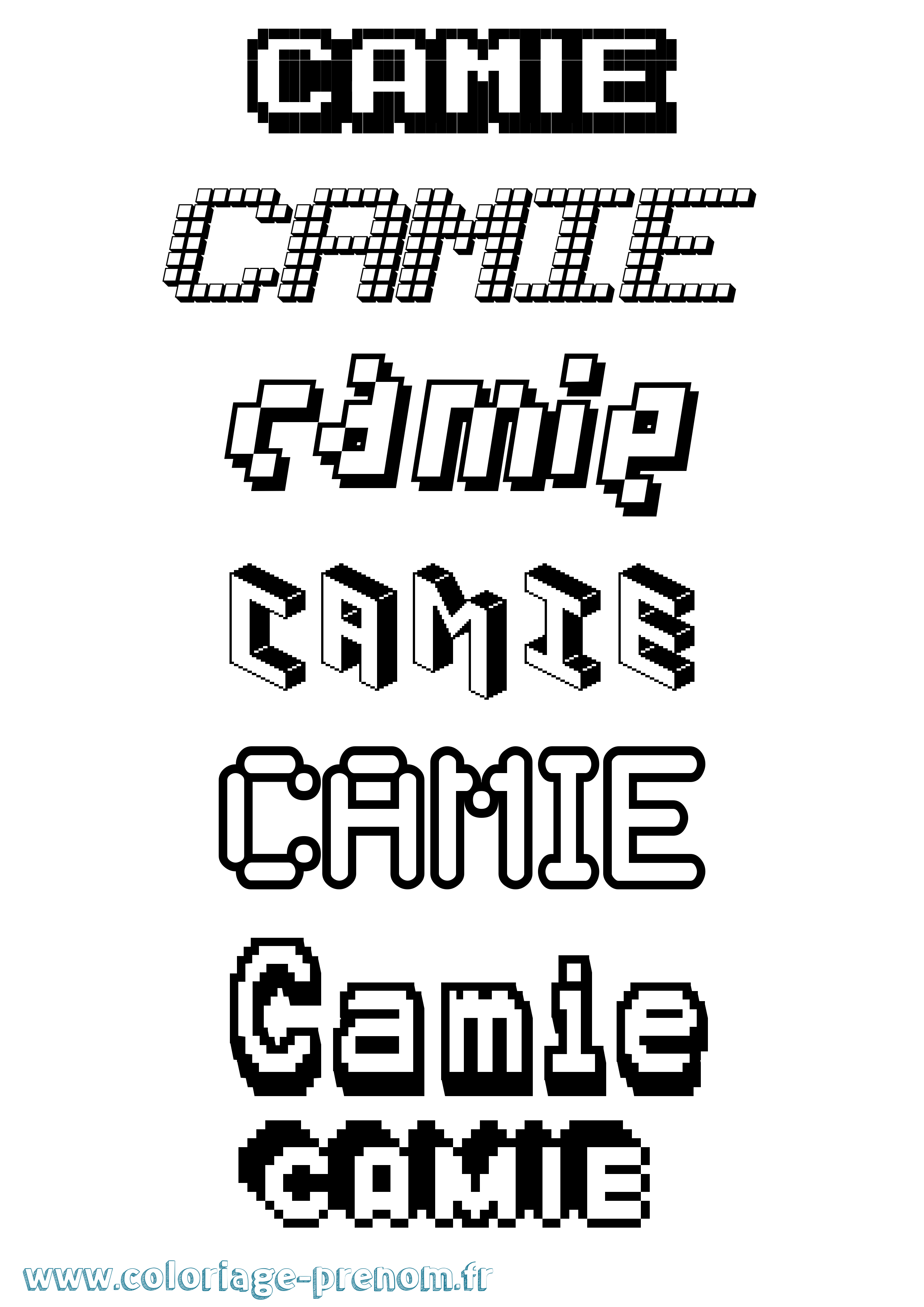 Coloriage Camie Pixel Coloriage prénom Camie Pixel