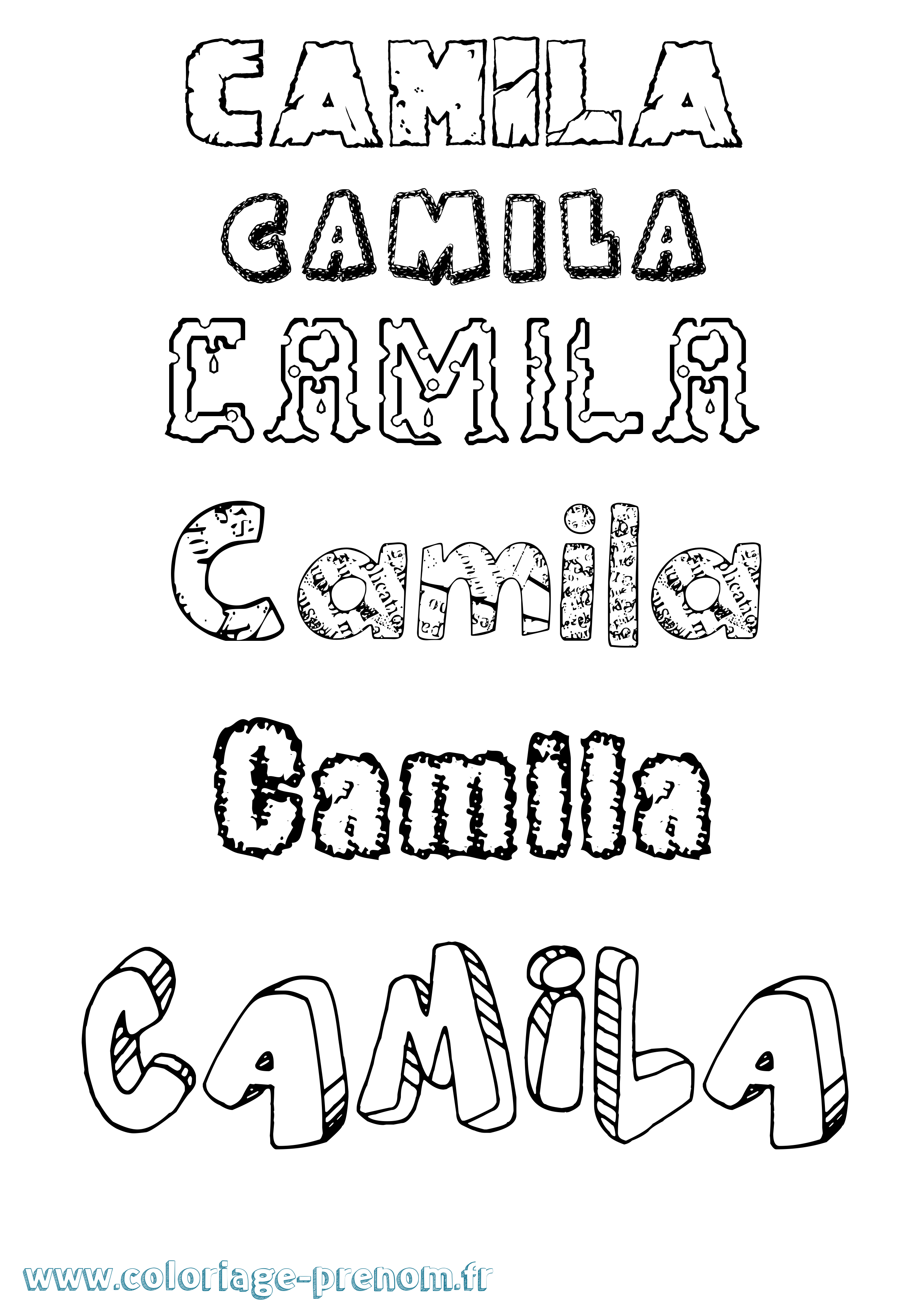 Coloriage prénom Camila