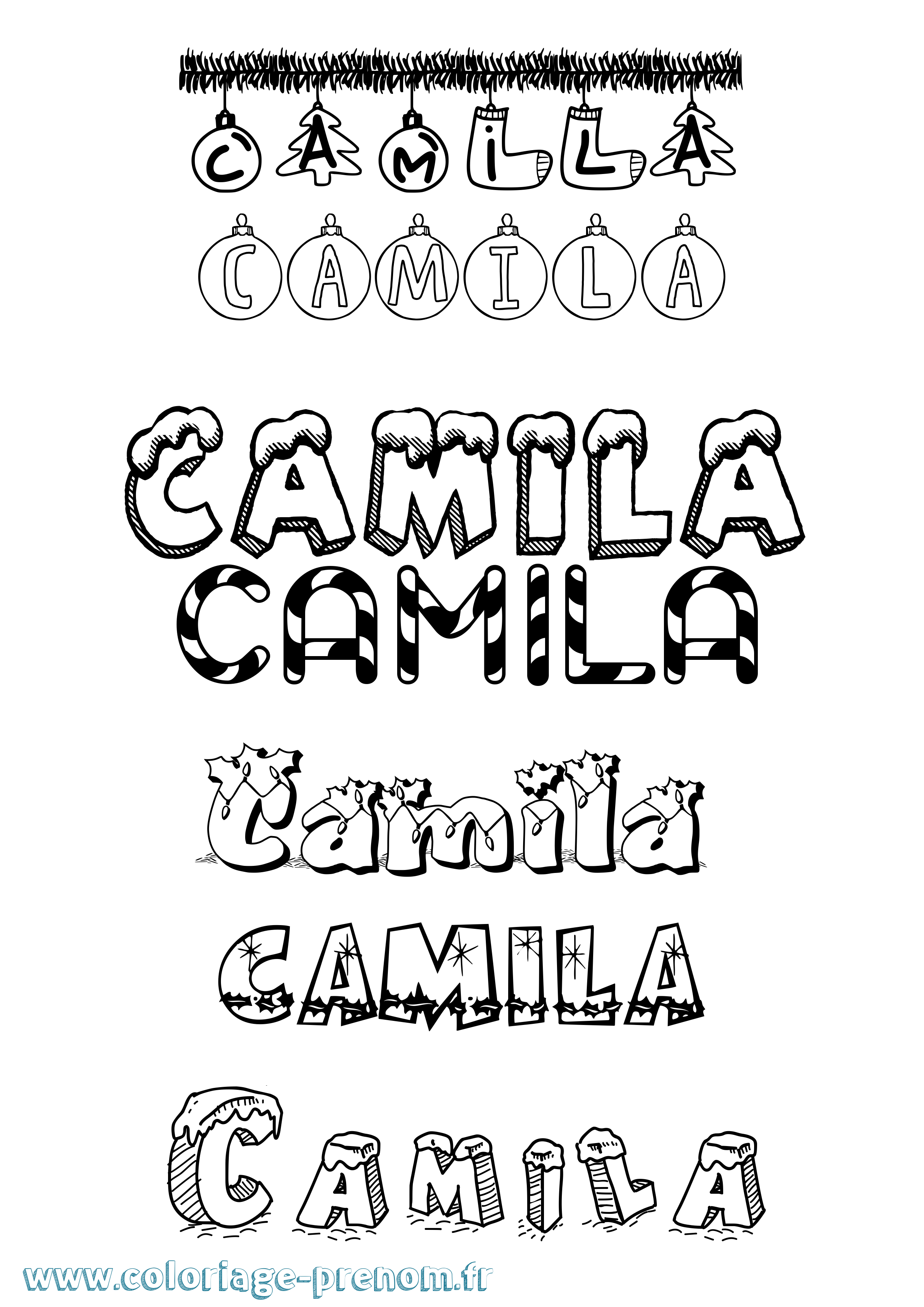 Coloriage prénom Camila