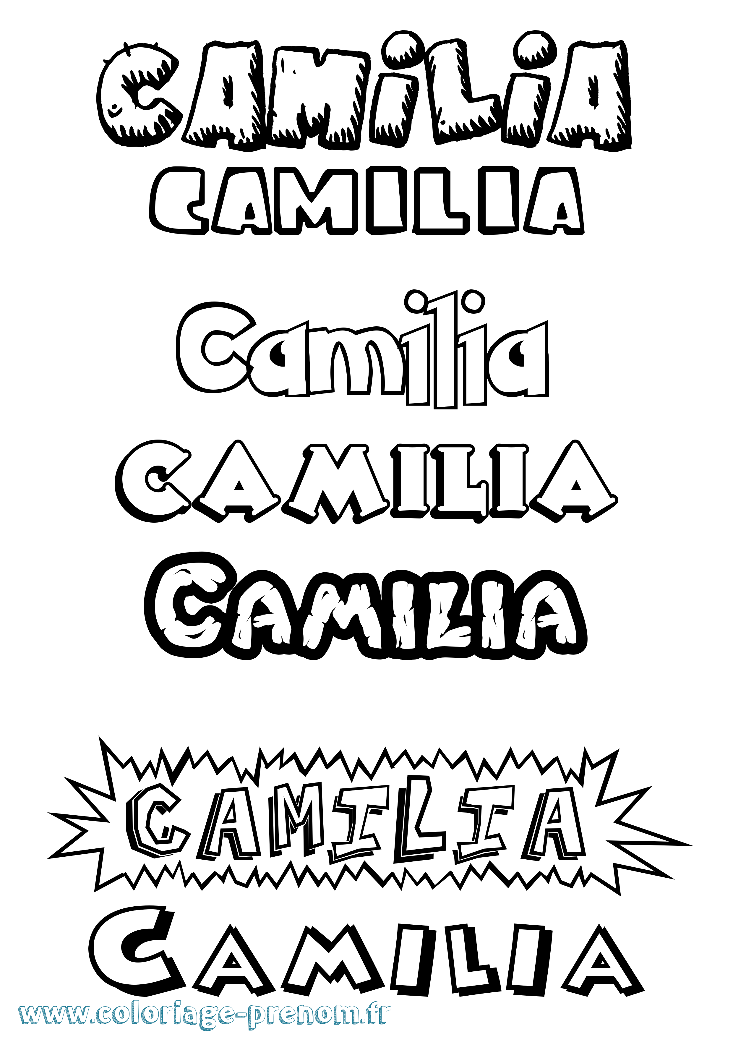 Coloriage prénom Camilia Dessin Animé