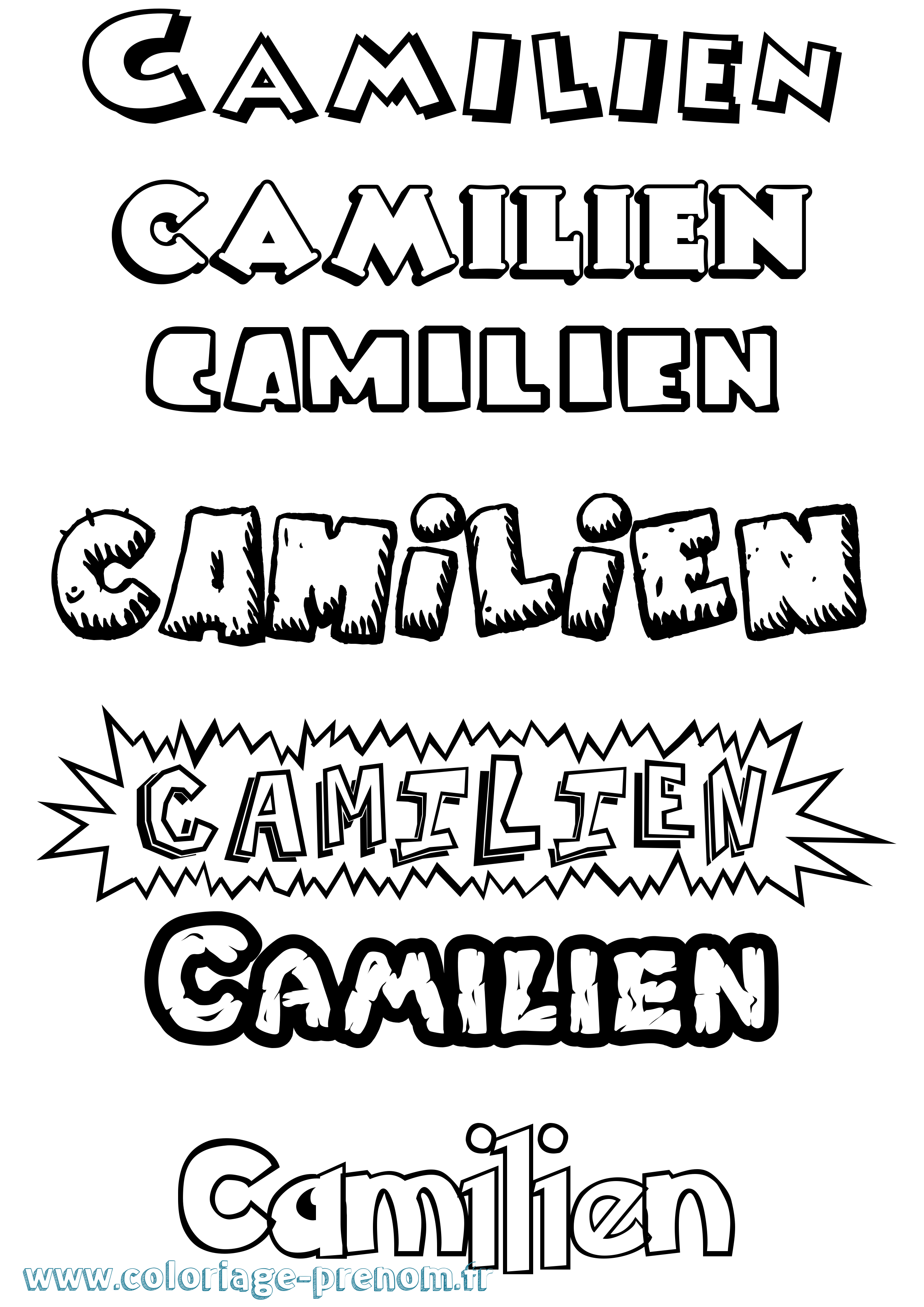 Coloriage Camilien Dessin Animé Coloriage prénom Camilien Dessin Animé