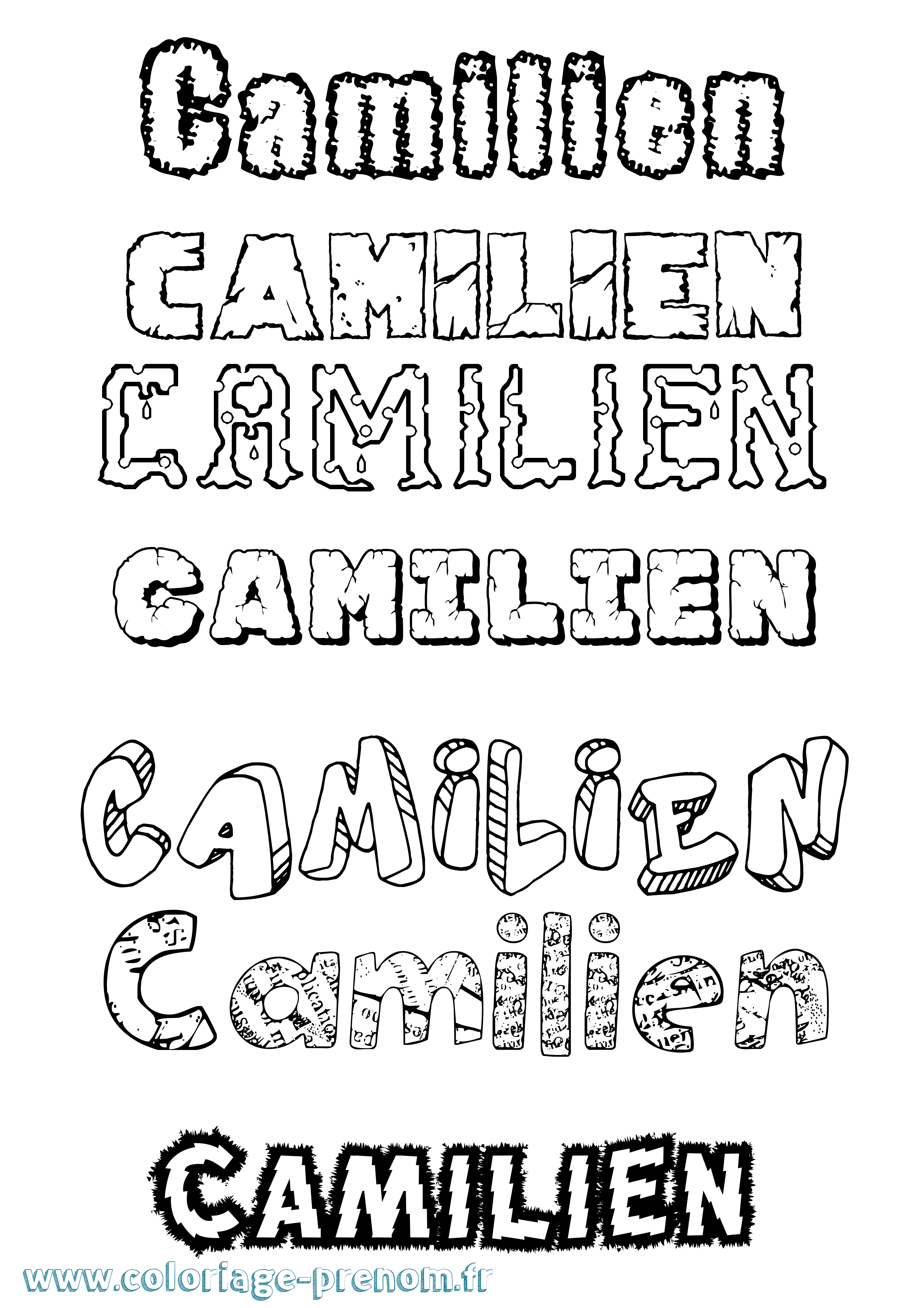 Coloriage Camilien Destructuré Coloriage prénom Camilien Destructuré