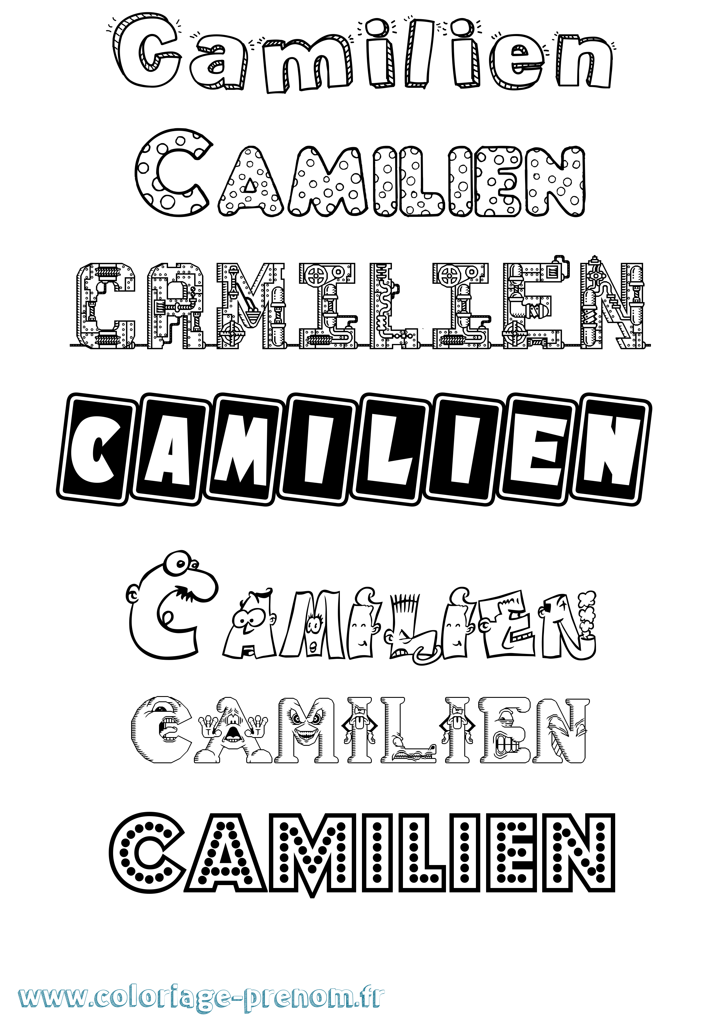 Coloriage Camilien Fun Coloriage prénom Camilien Fun