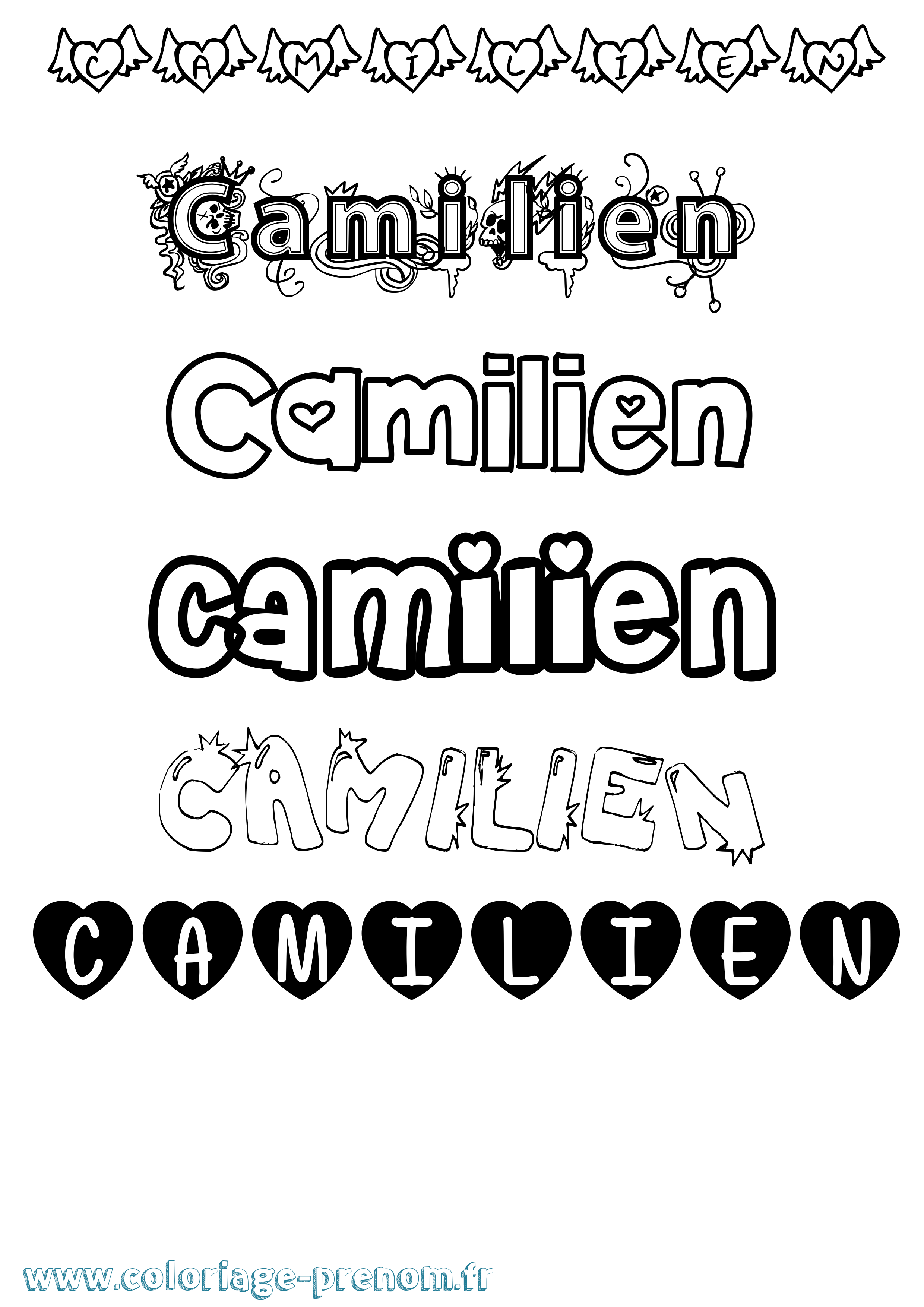 Coloriage Camilien Girly Coloriage prénom Camilien Girly