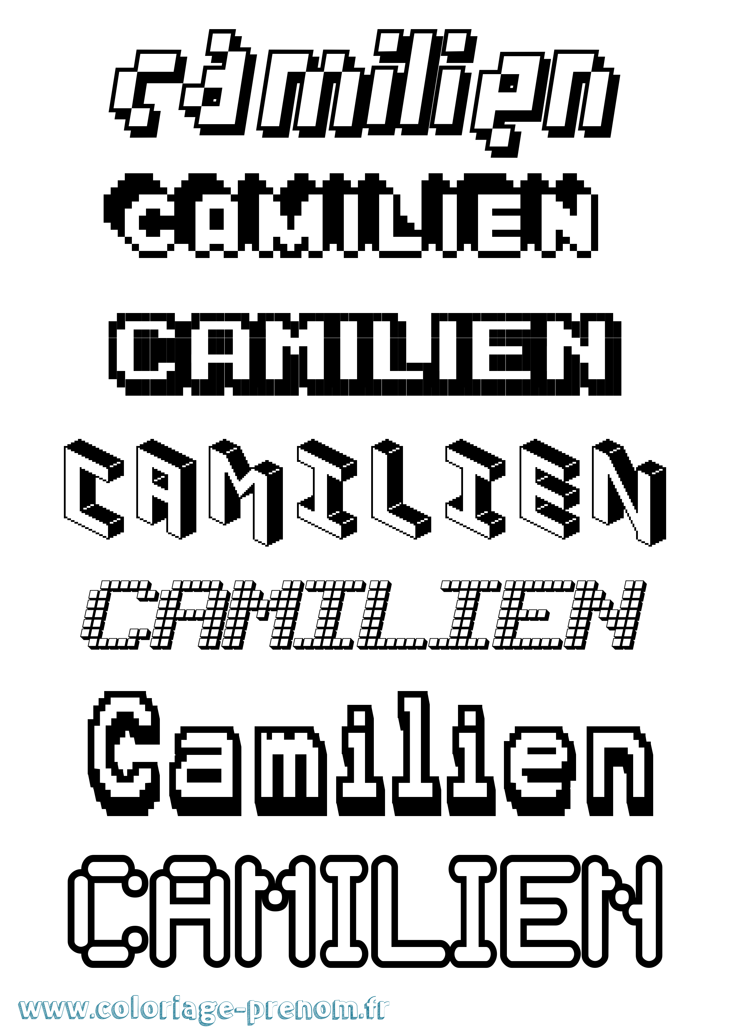 Coloriage Camilien Pixel Coloriage prénom Camilien Pixel