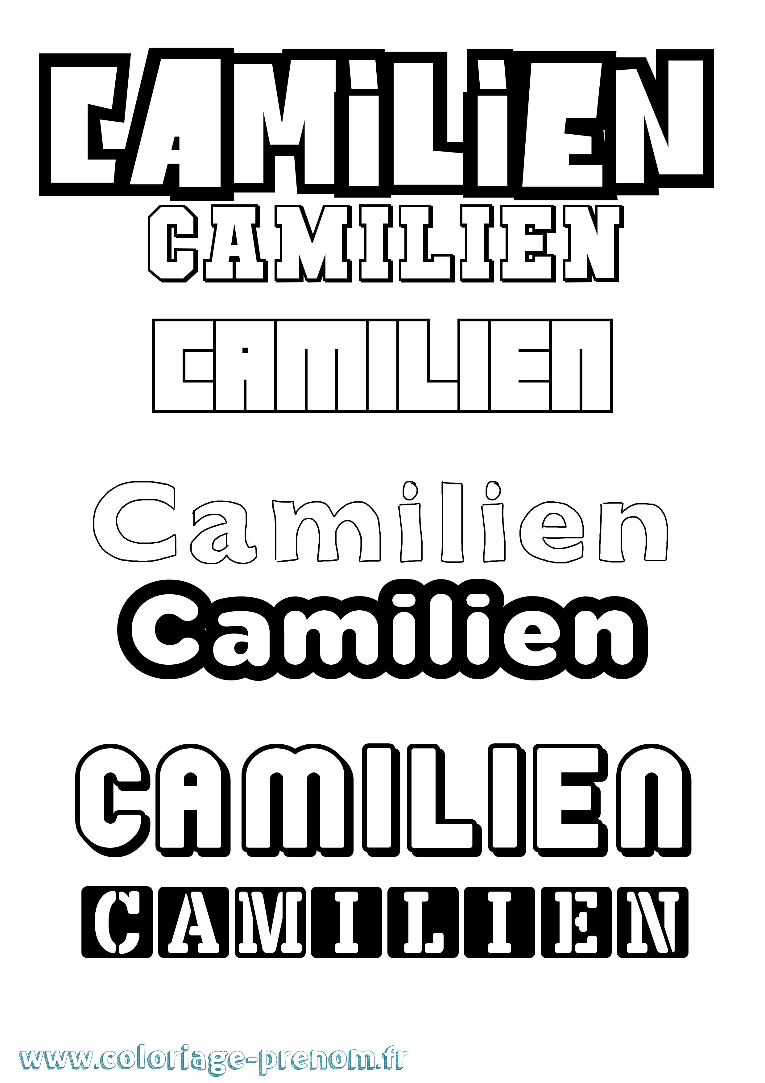Coloriage Camilien Simple Coloriage prénom Camilien Simple