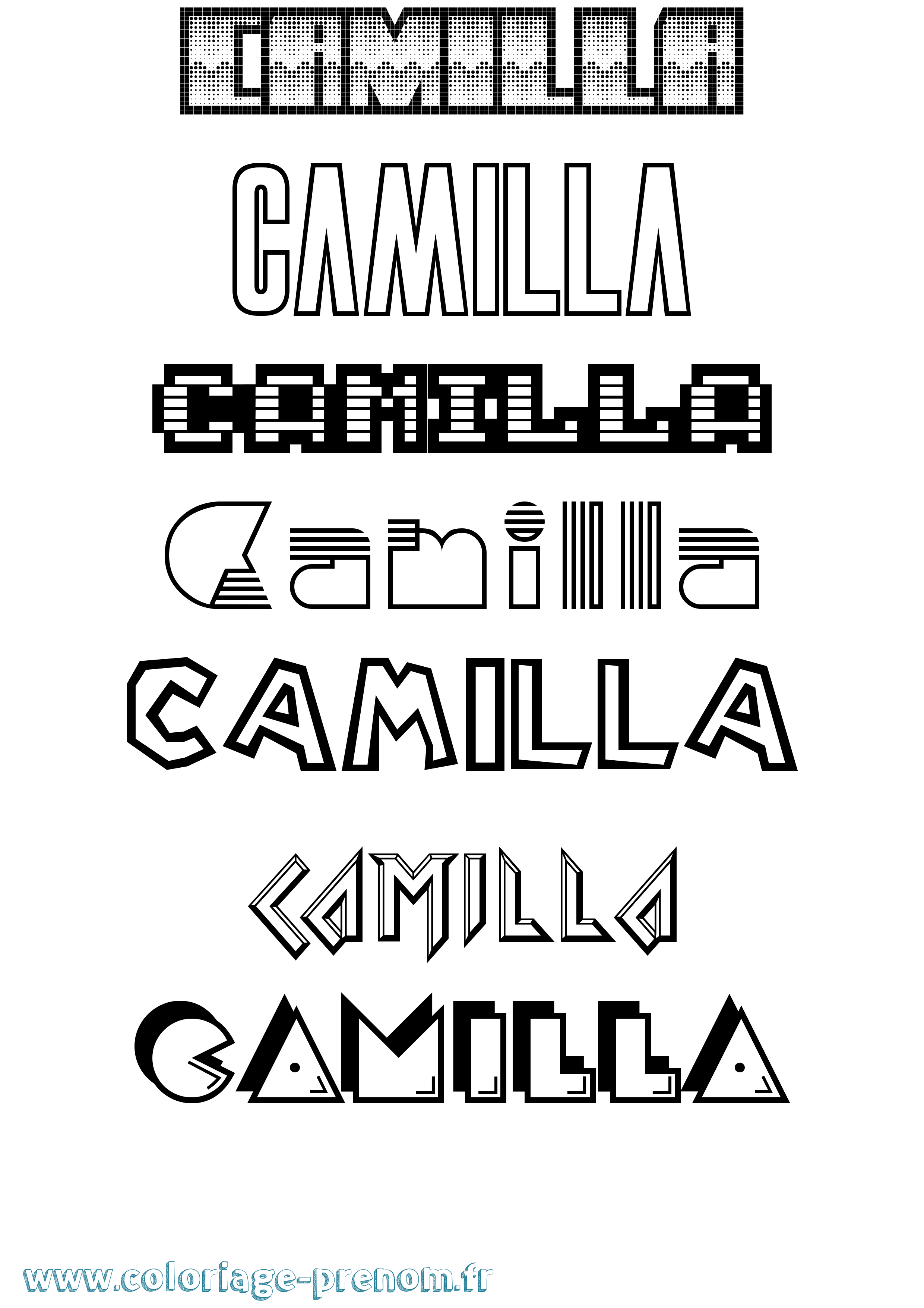 Coloriage Camilla Jeux Vidéos Coloriage prénom Camilla Jeux Vidéos