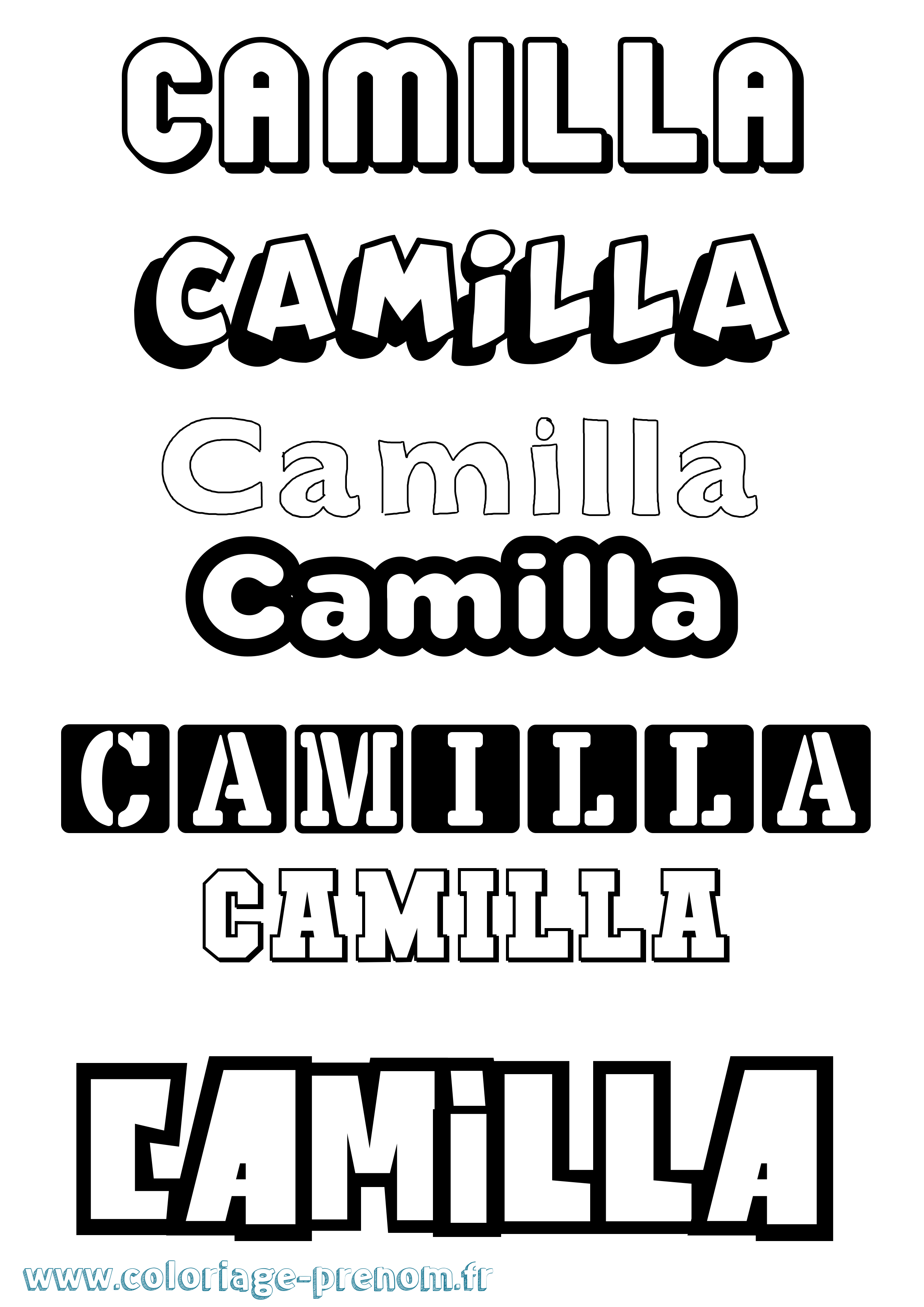 Coloriage Camilla Simple Coloriage prénom Camilla Simple