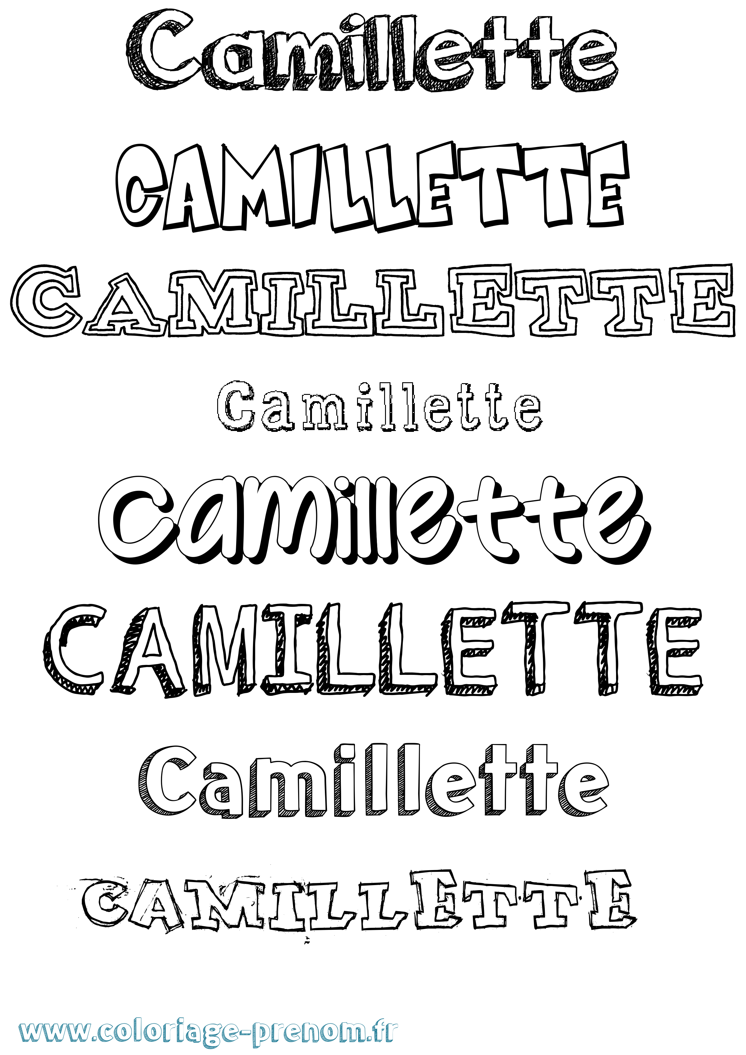 Coloriage Camillette Dessiné Coloriage prénom Camillette Dessiné