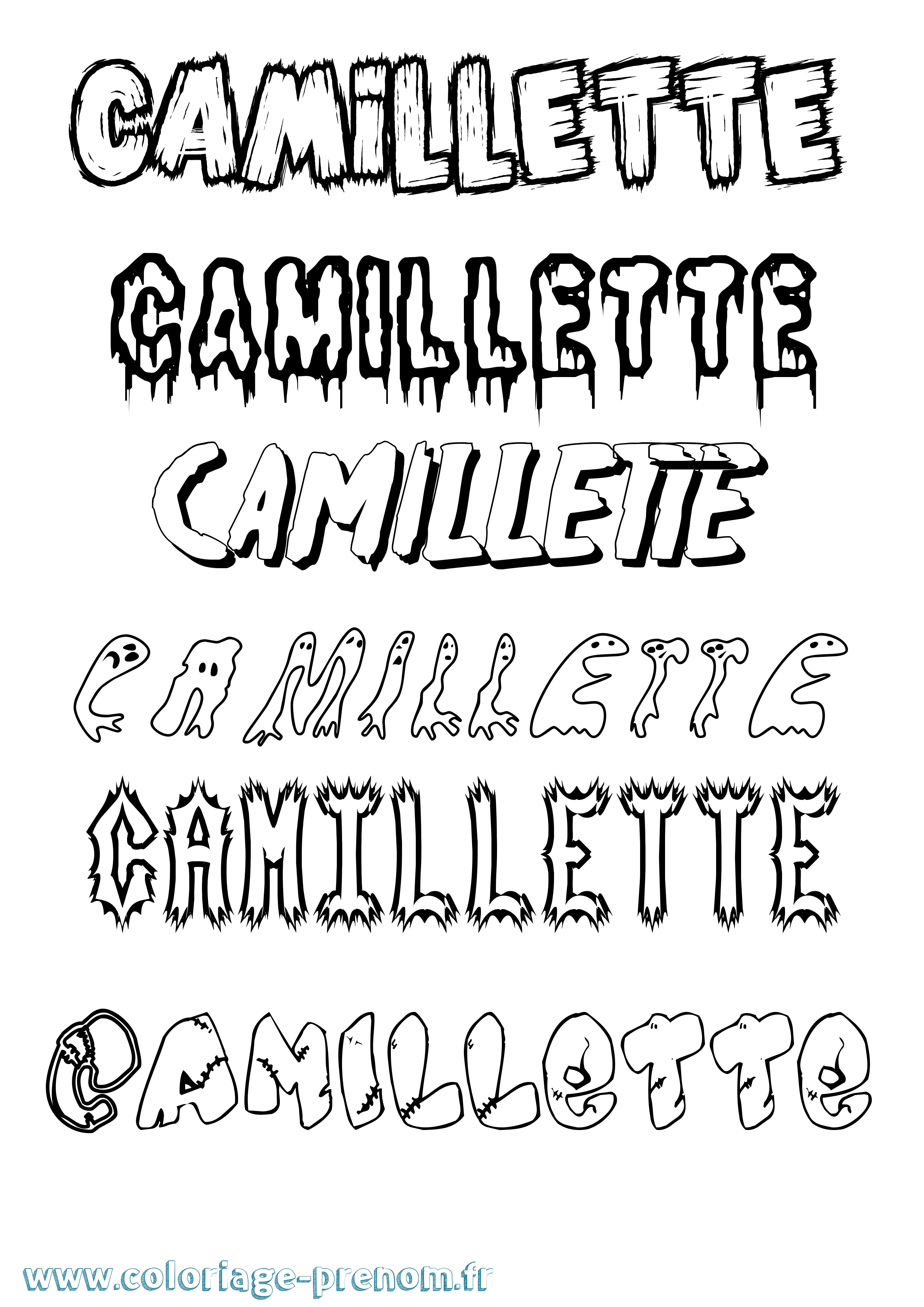 Coloriage Camillette Frisson Coloriage prénom Camillette Frisson