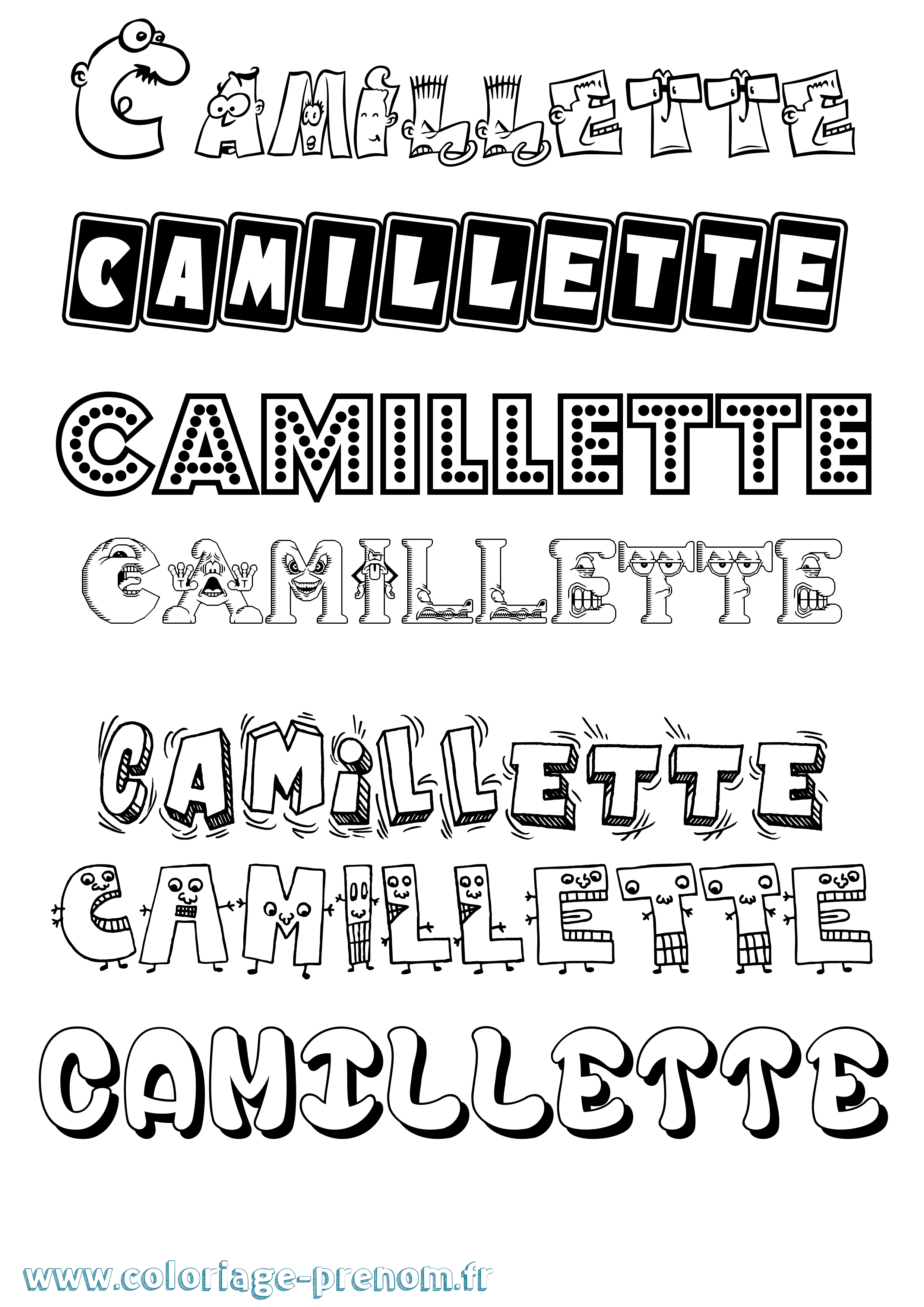Coloriage Camillette Fun Coloriage prénom Camillette Fun