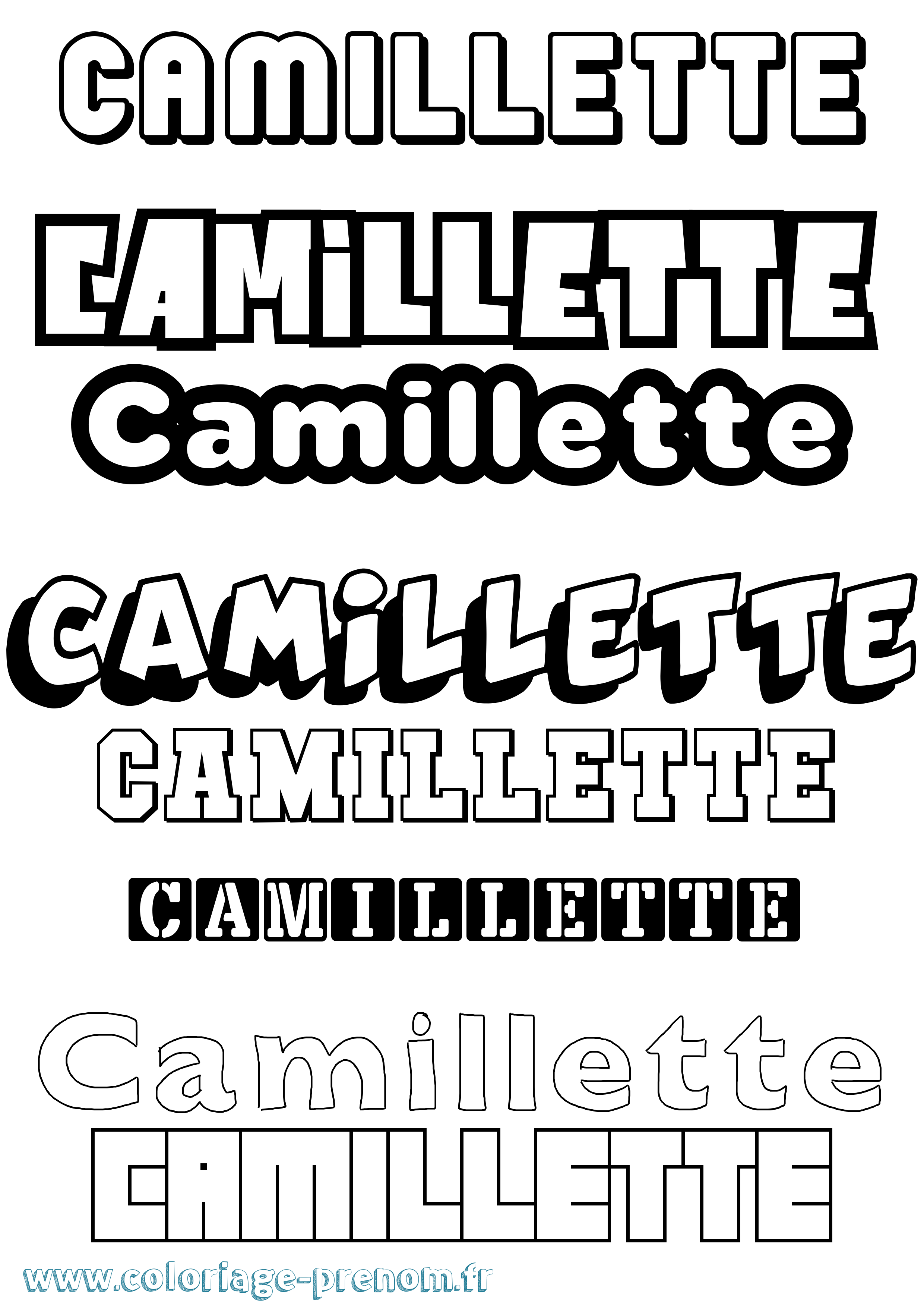 Coloriage Camillette Simple Coloriage prénom Camillette Simple