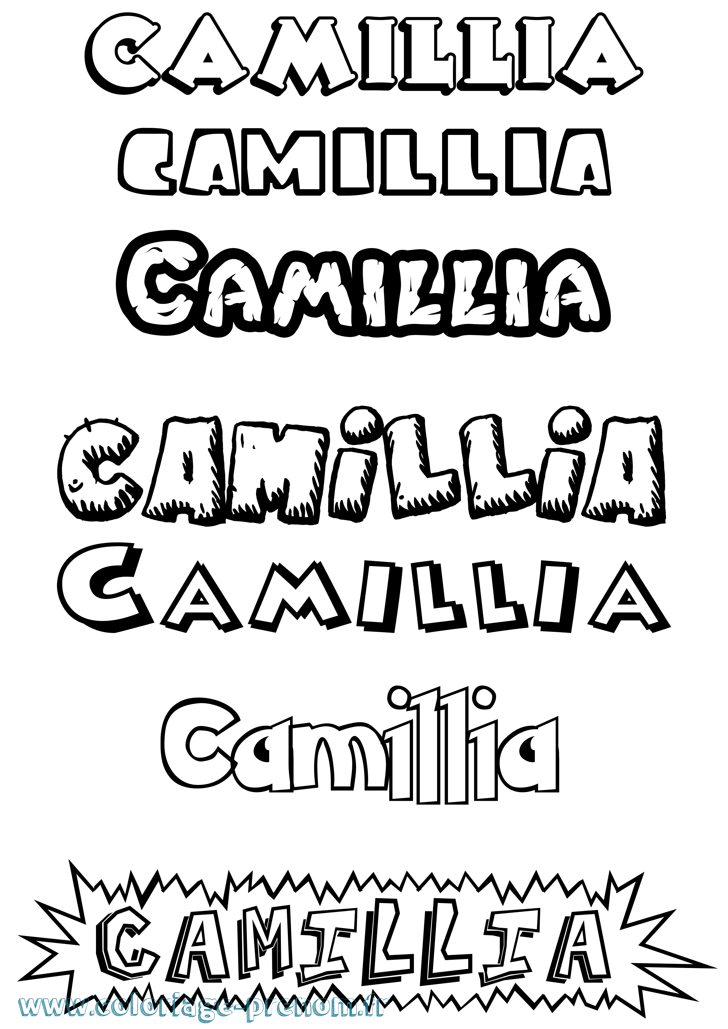 Coloriage prénom Camillia Dessin Animé
