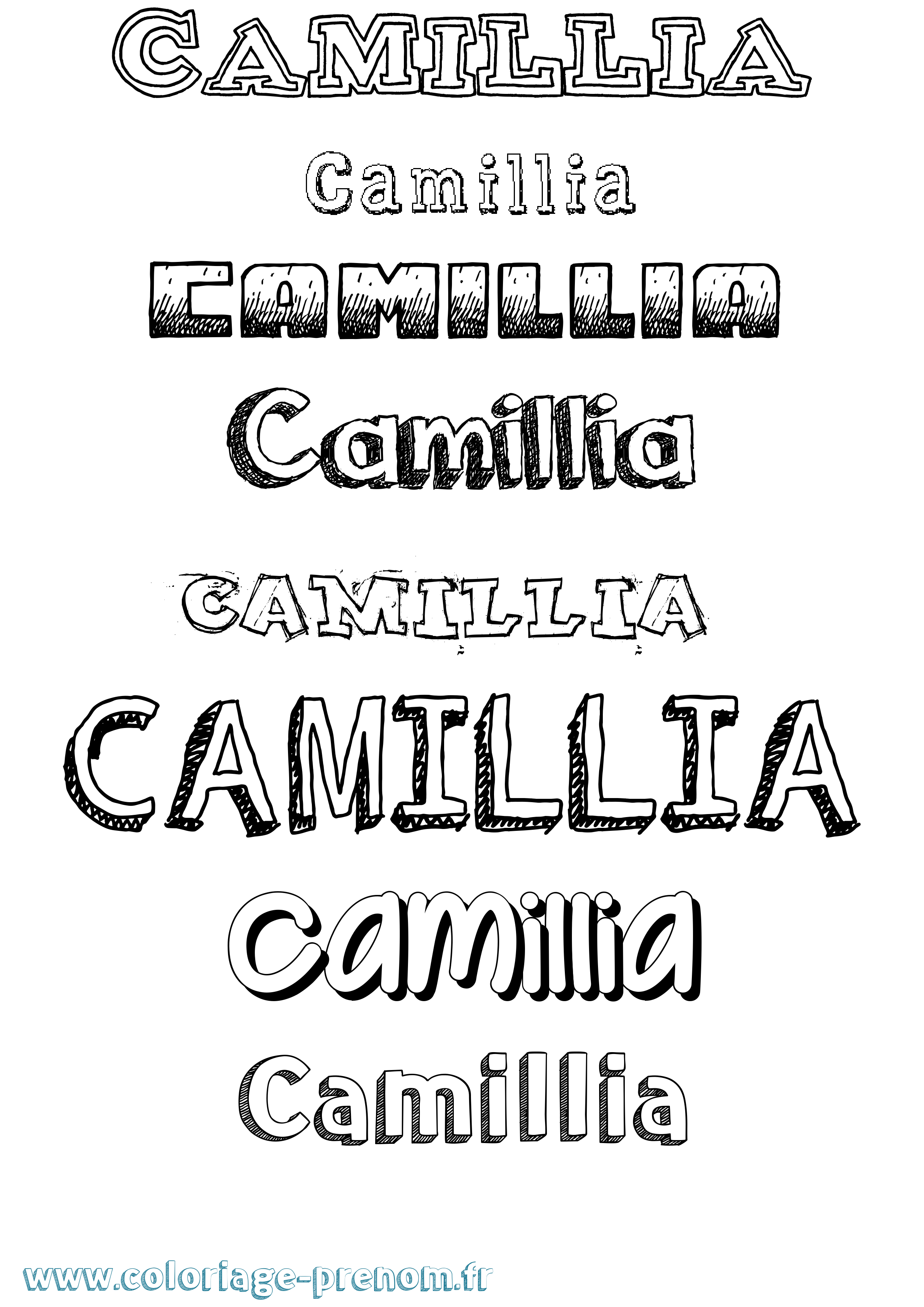 Coloriage prénom Camillia Dessiné