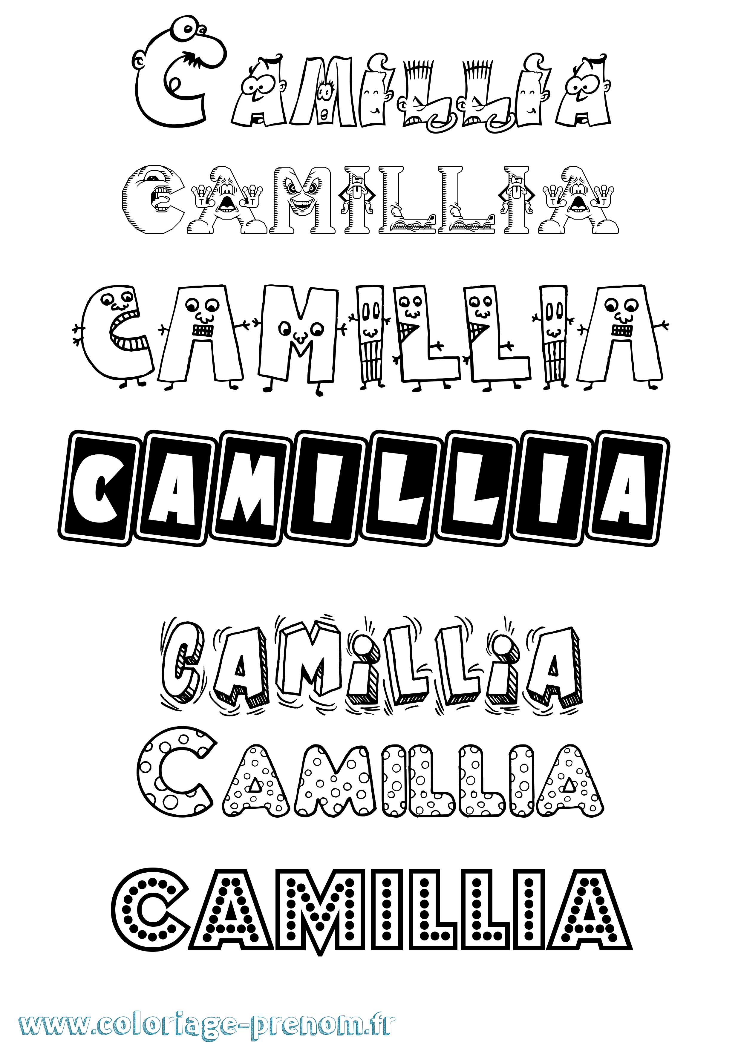 Coloriage prénom Camillia Fun