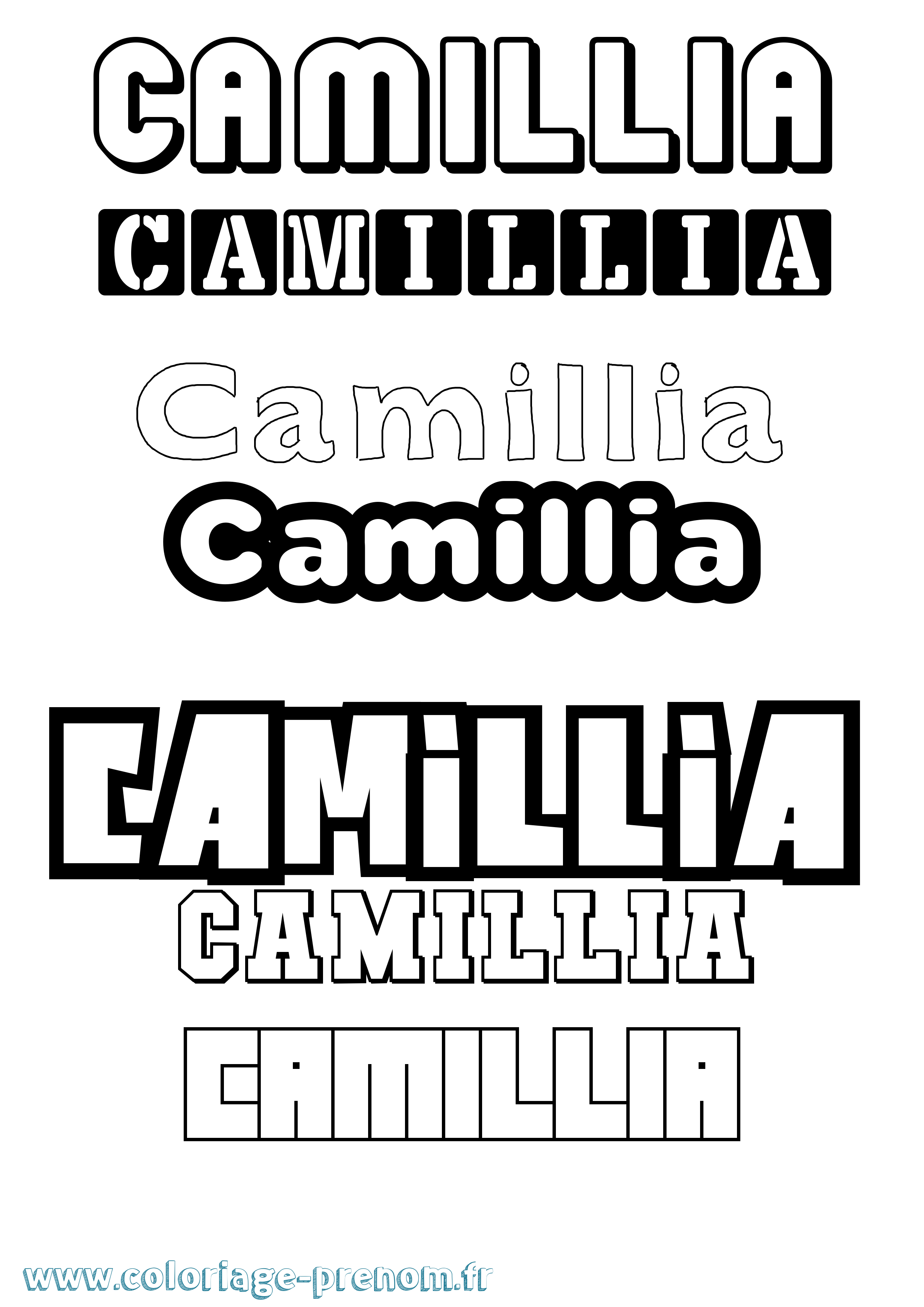 Coloriage prénom Camillia Simple