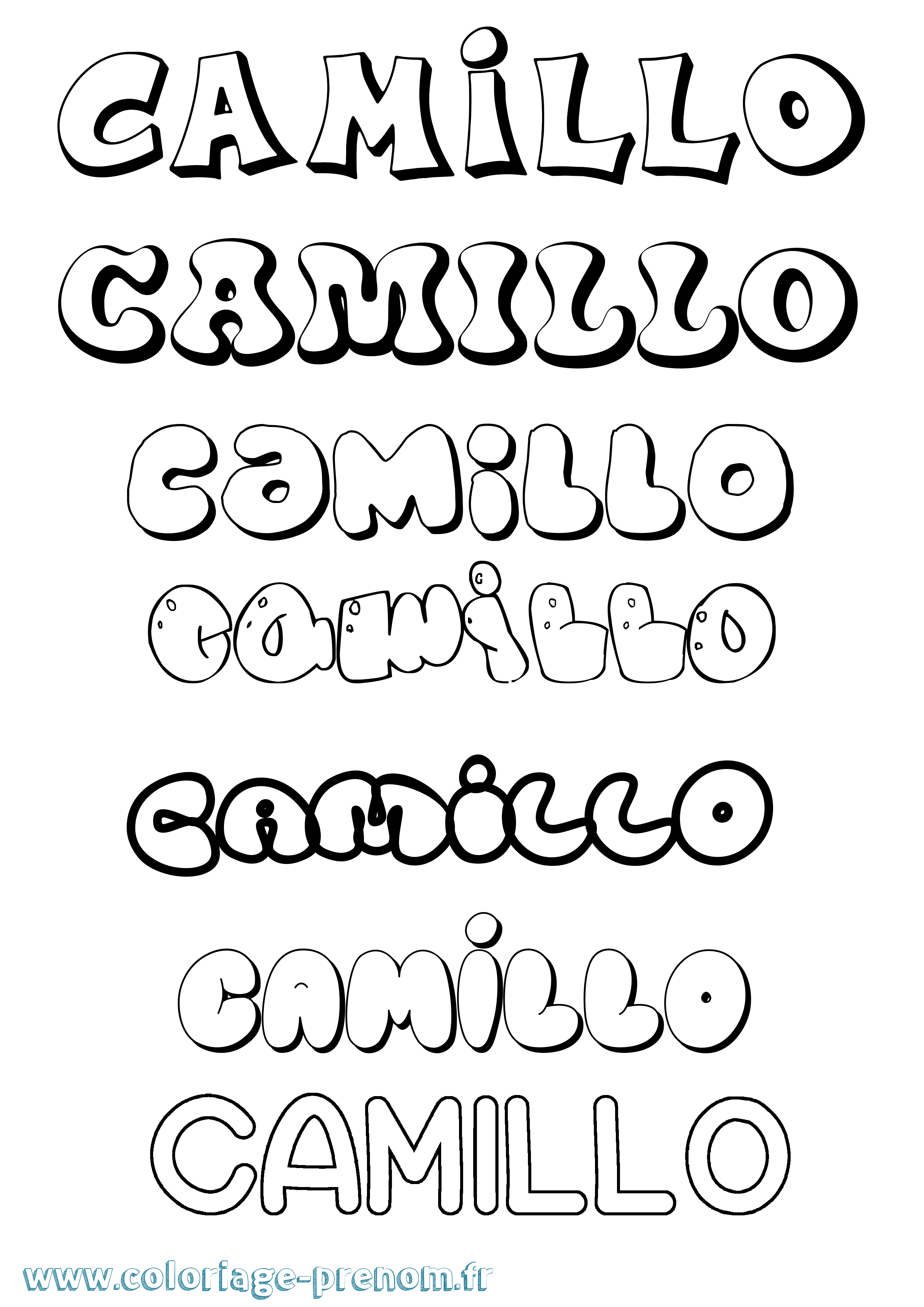 Coloriage Camillo Bubble Coloriage prénom Camillo Bubble