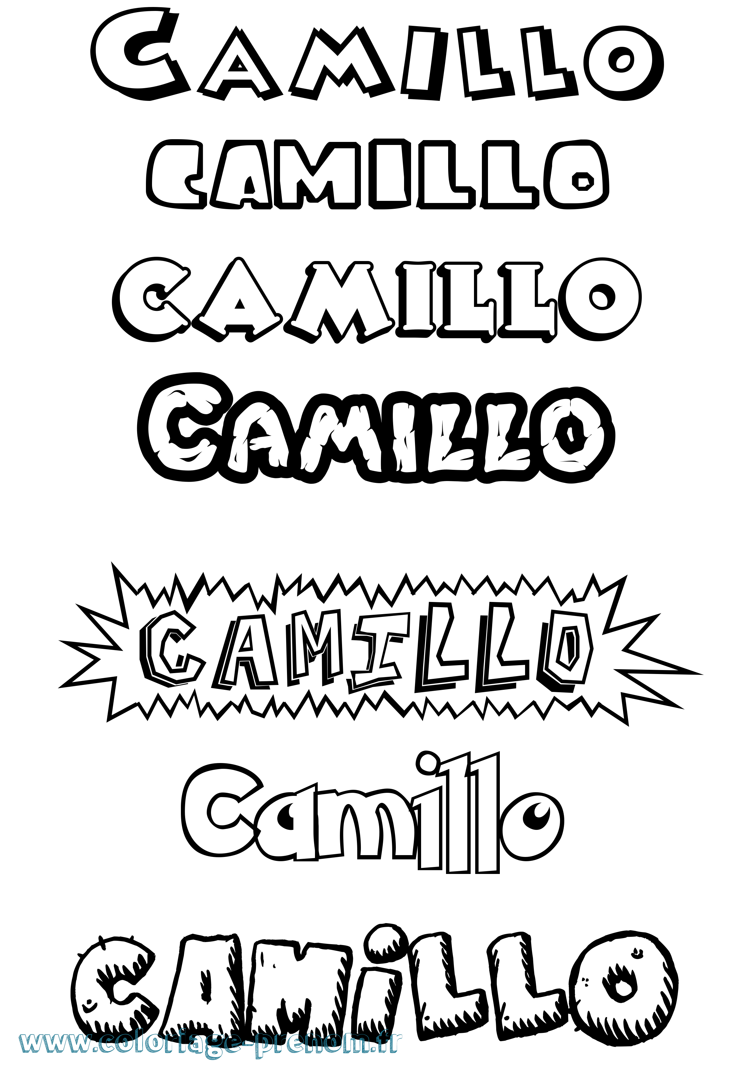 Coloriage Camillo Dessin Animé Coloriage prénom Camillo Dessin Animé