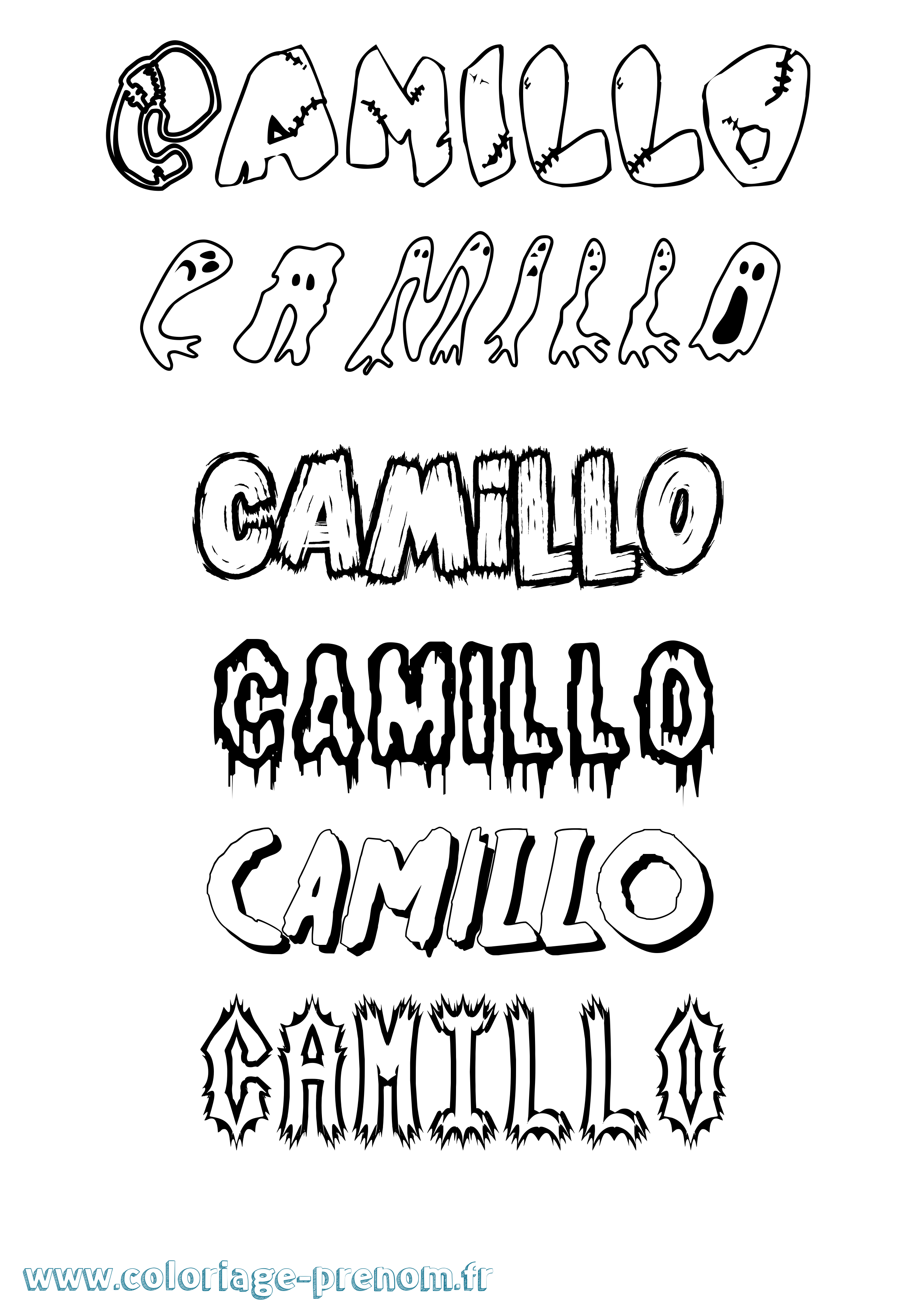 Coloriage Camillo Frisson Coloriage prénom Camillo Frisson