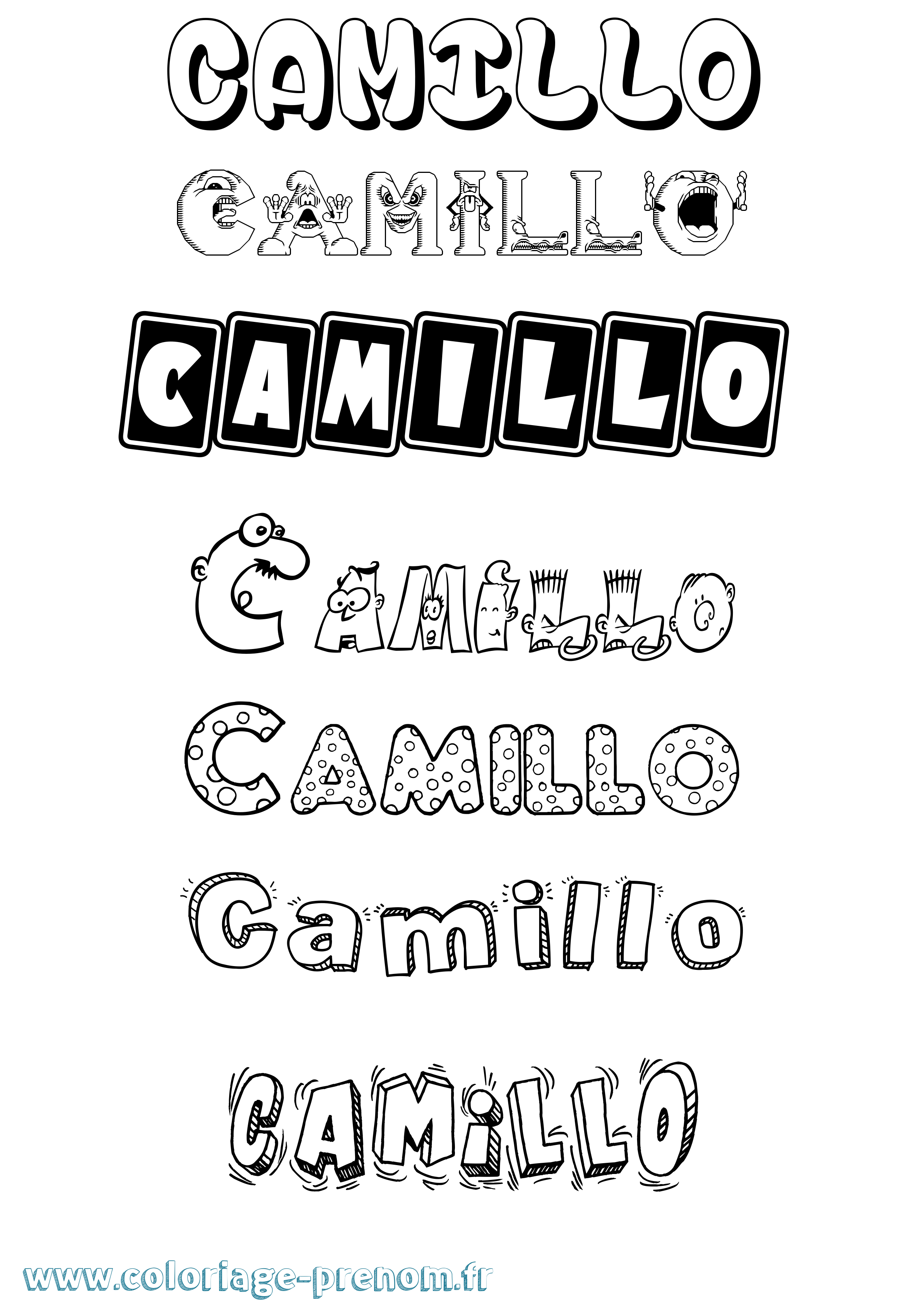 Coloriage Camillo Fun Coloriage prénom Camillo Fun