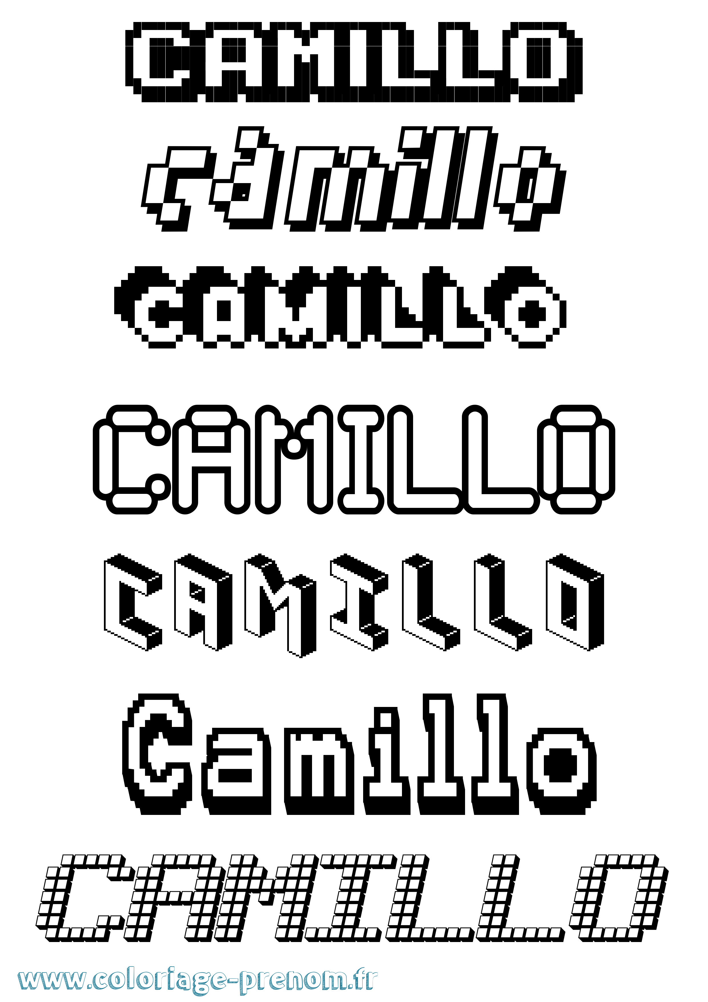 Coloriage Camillo Pixel Coloriage prénom Camillo Pixel