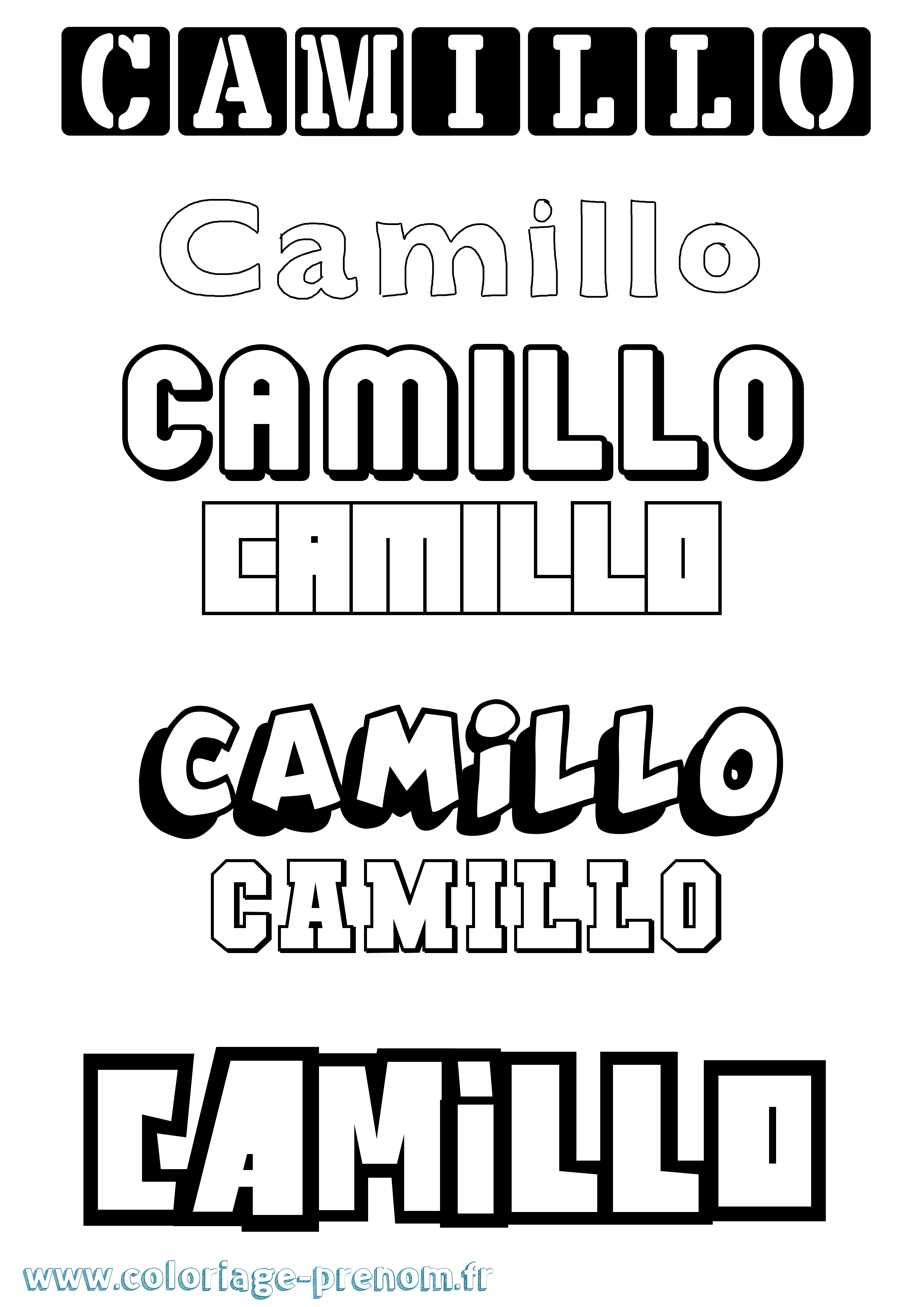 Coloriage Camillo Simple Coloriage prénom Camillo Simple