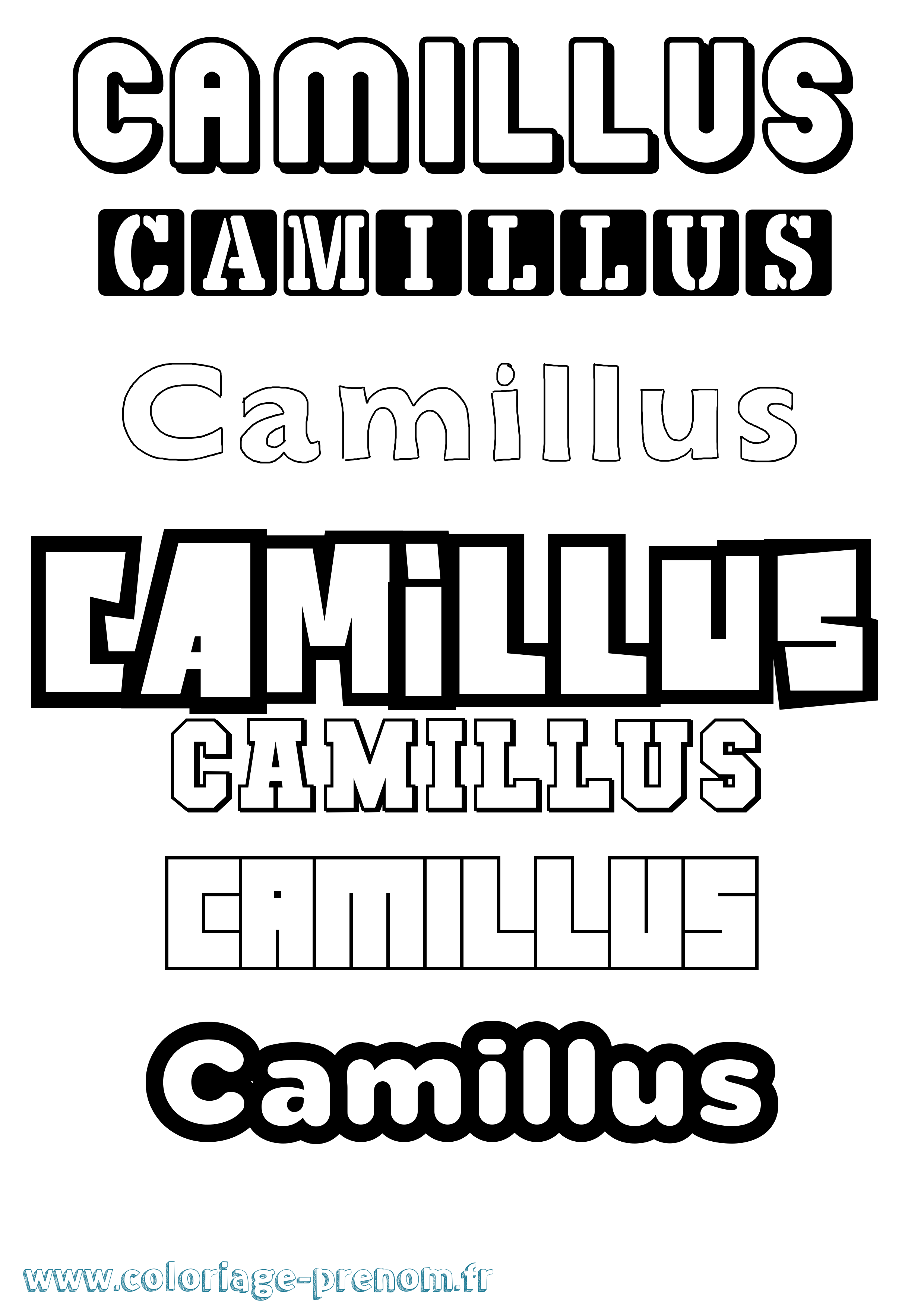 Coloriage prénom Camillus Simple