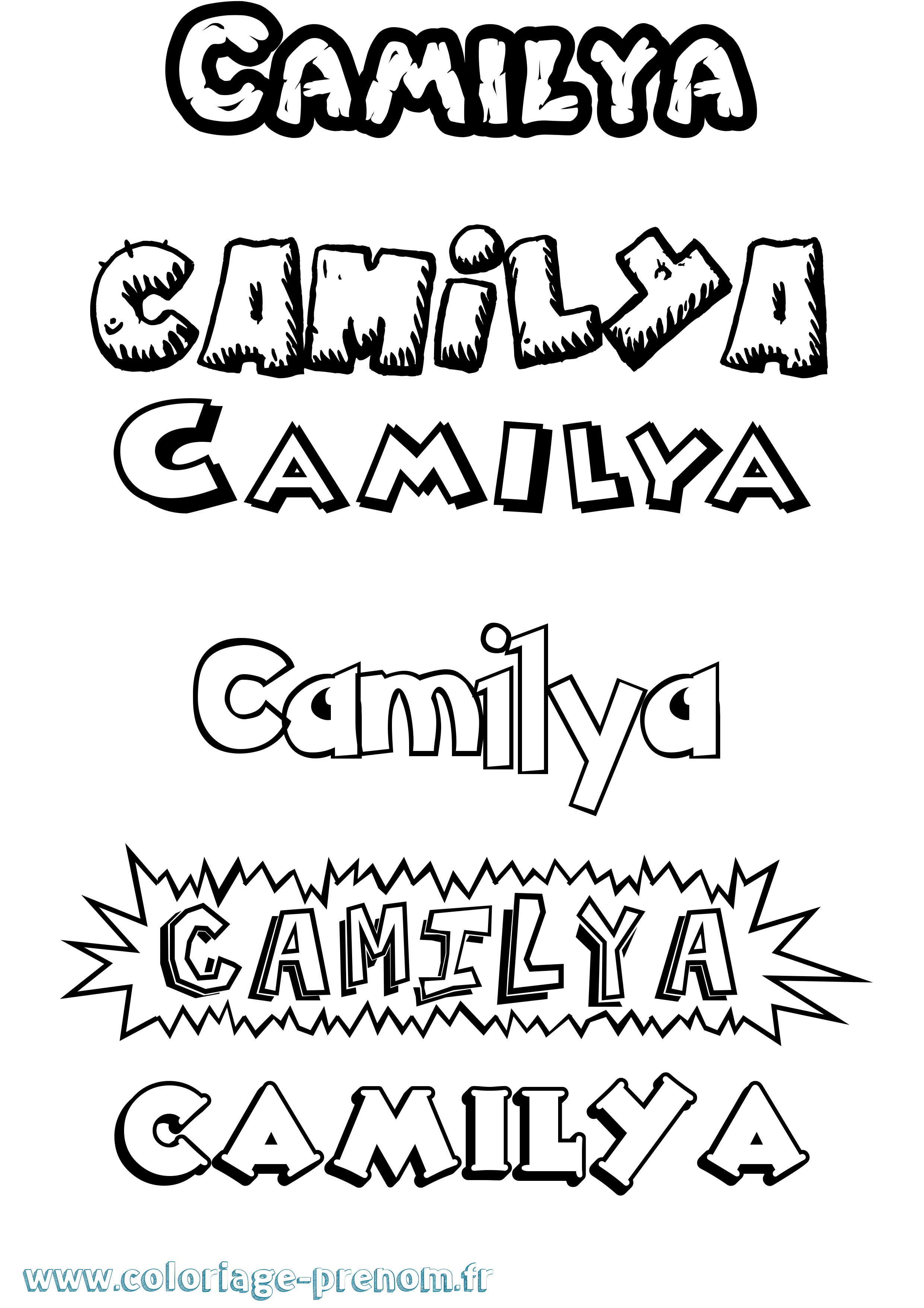 Coloriage prénom Camilya Dessin Animé