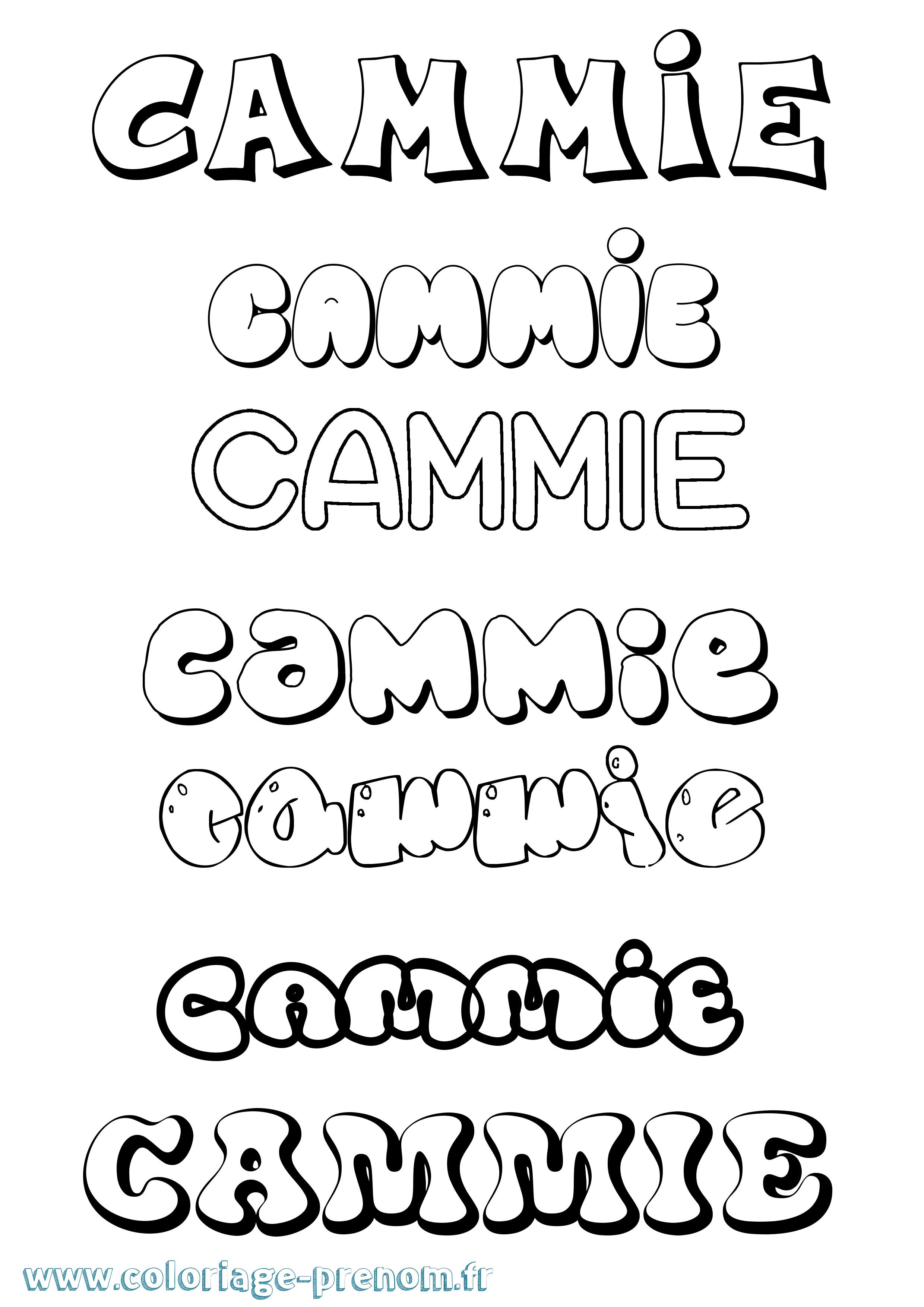 Coloriage Cammie Bubble Coloriage prénom Cammie Bubble