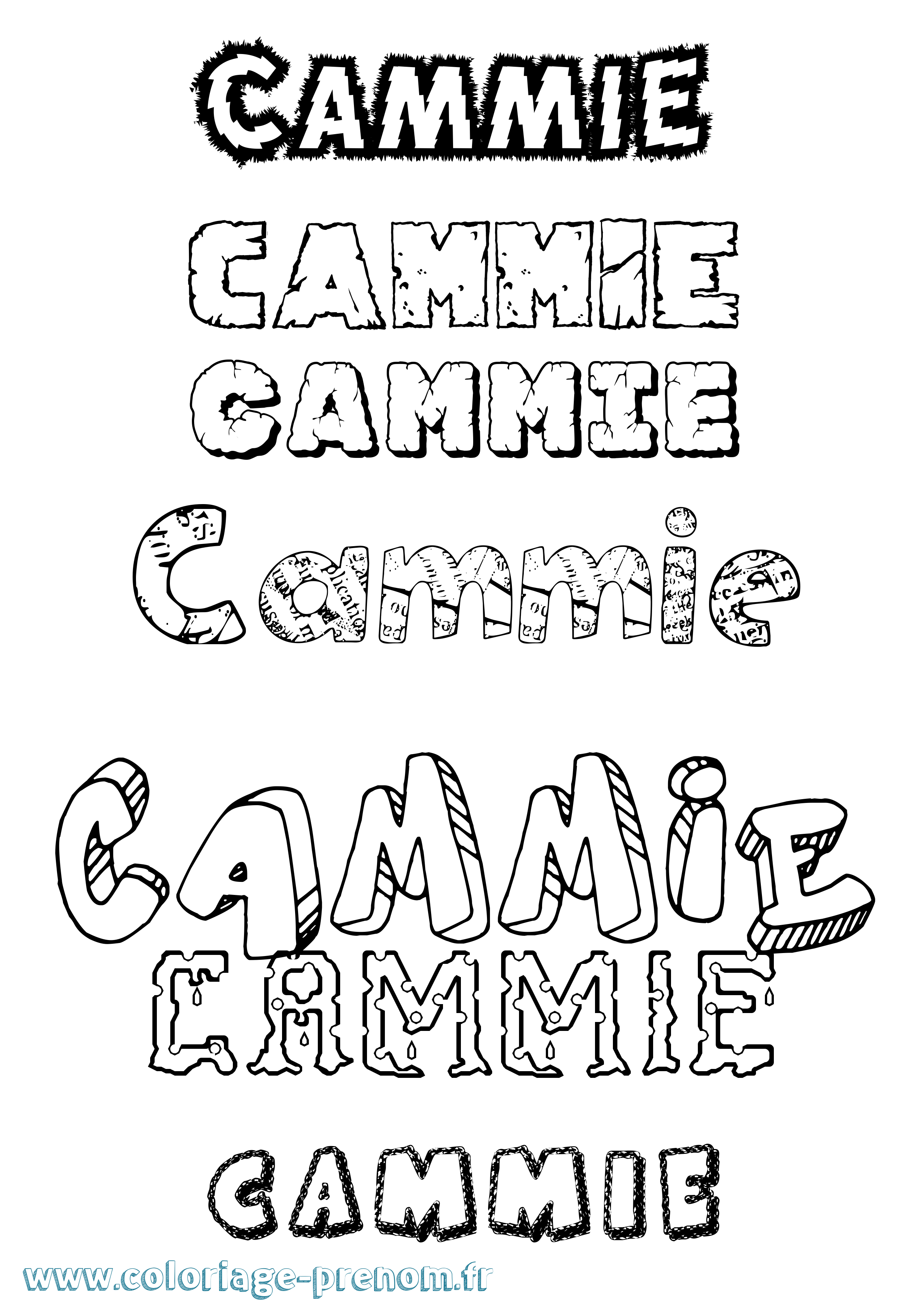 Coloriage Cammie Destructuré Coloriage prénom Cammie Destructuré