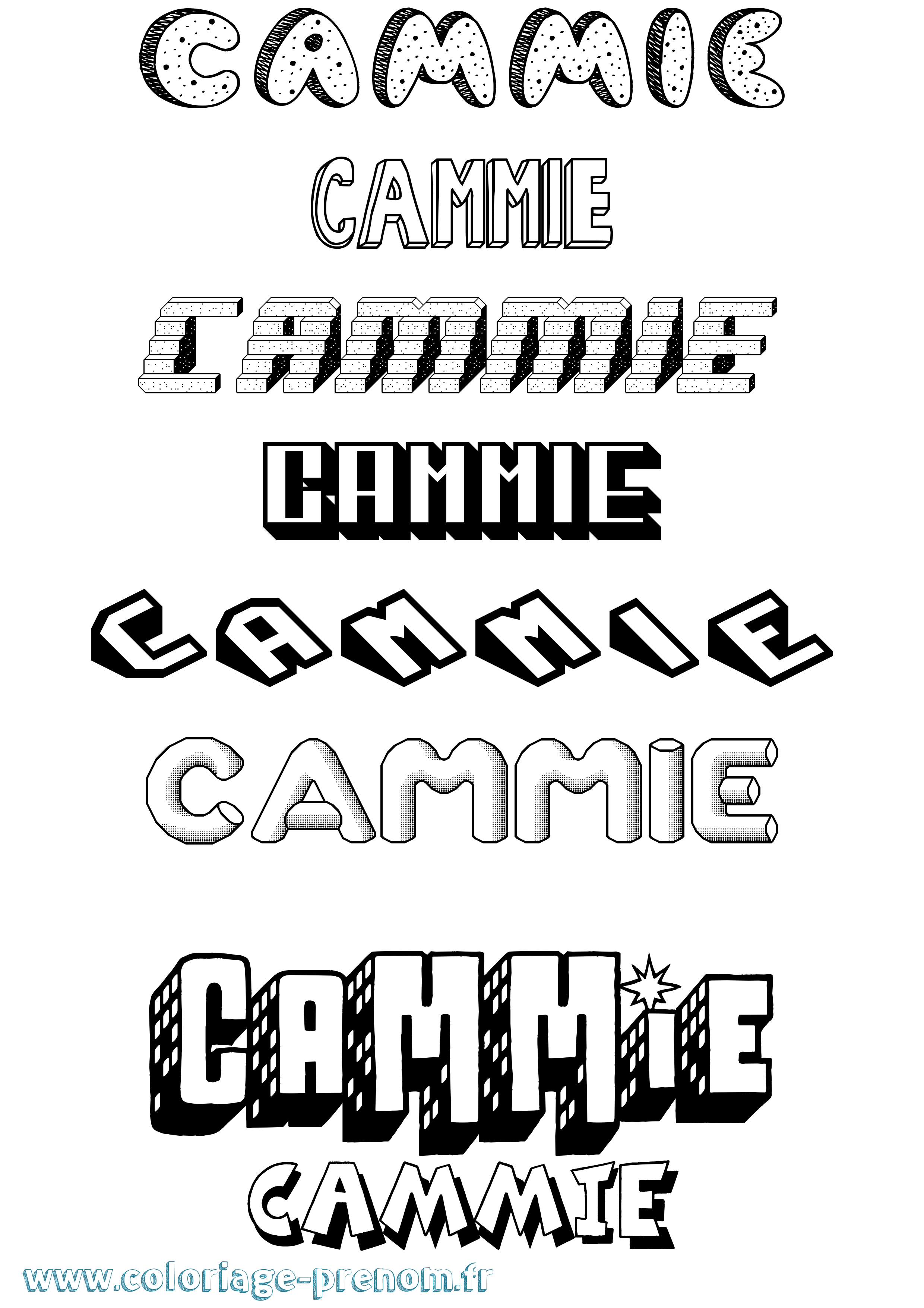 Coloriage Cammie Effet 3D Coloriage prénom Cammie Effet 3D