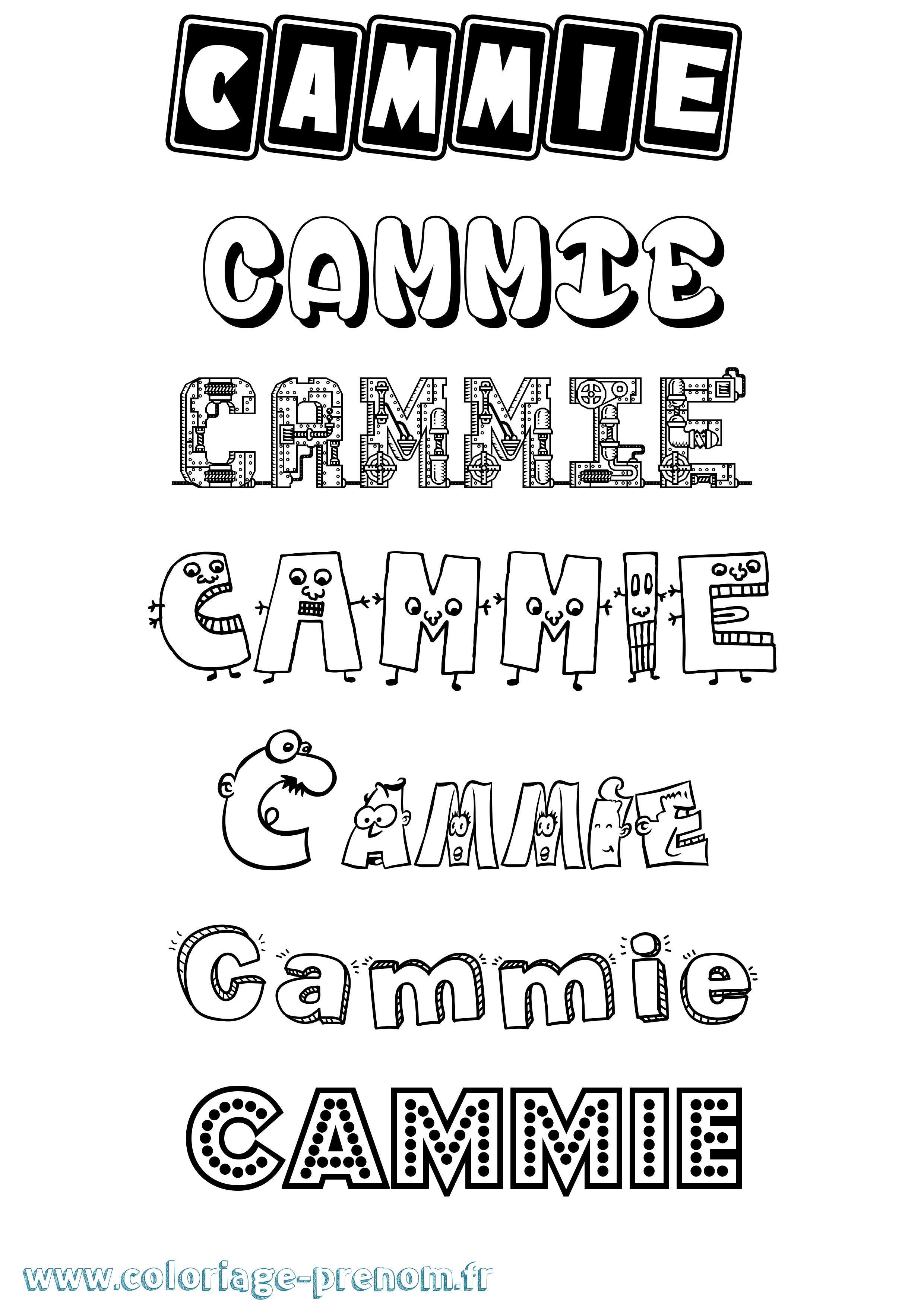 Coloriage Cammie Fun Coloriage prénom Cammie Fun