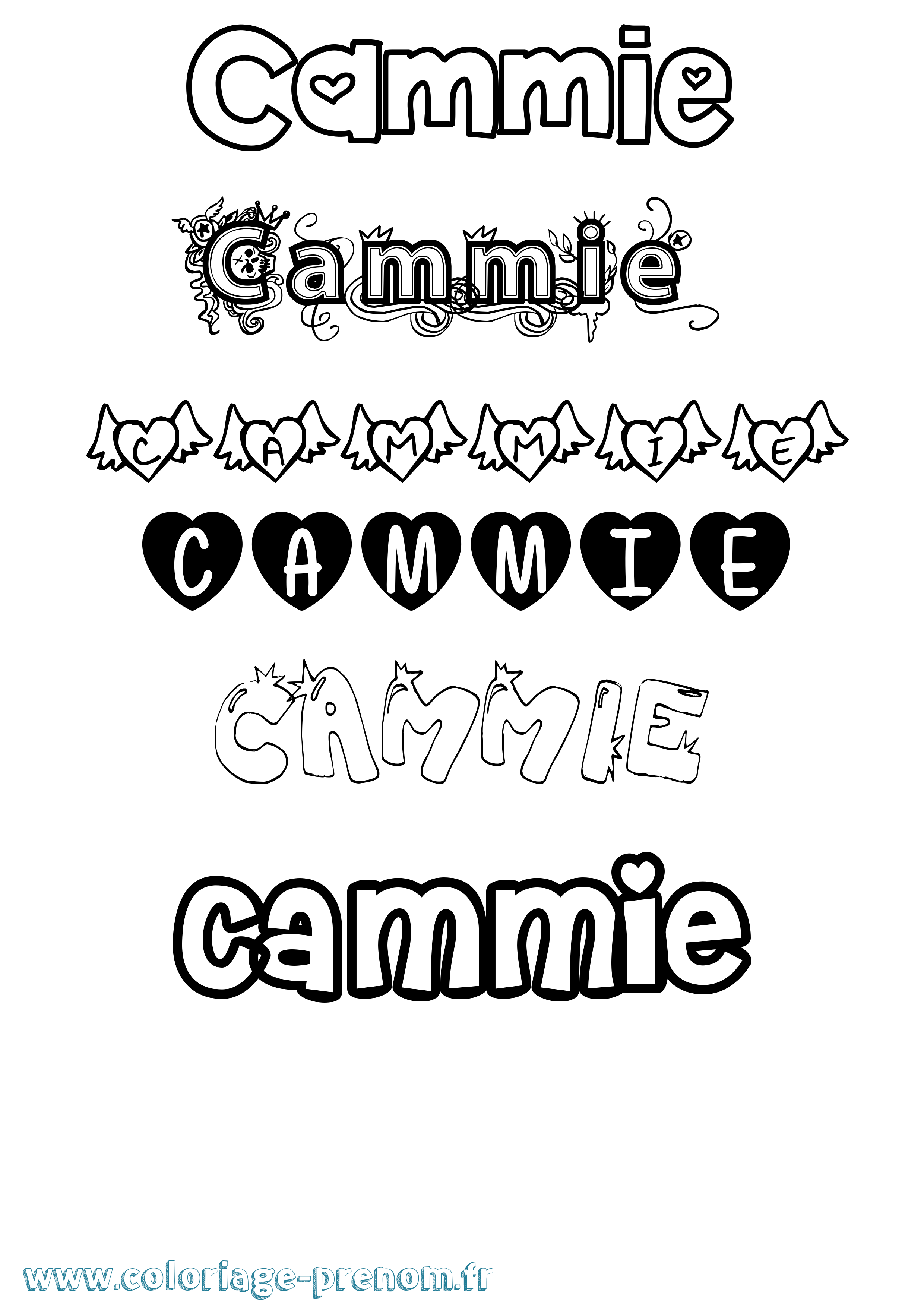 Coloriage Cammie Girly Coloriage prénom Cammie Girly